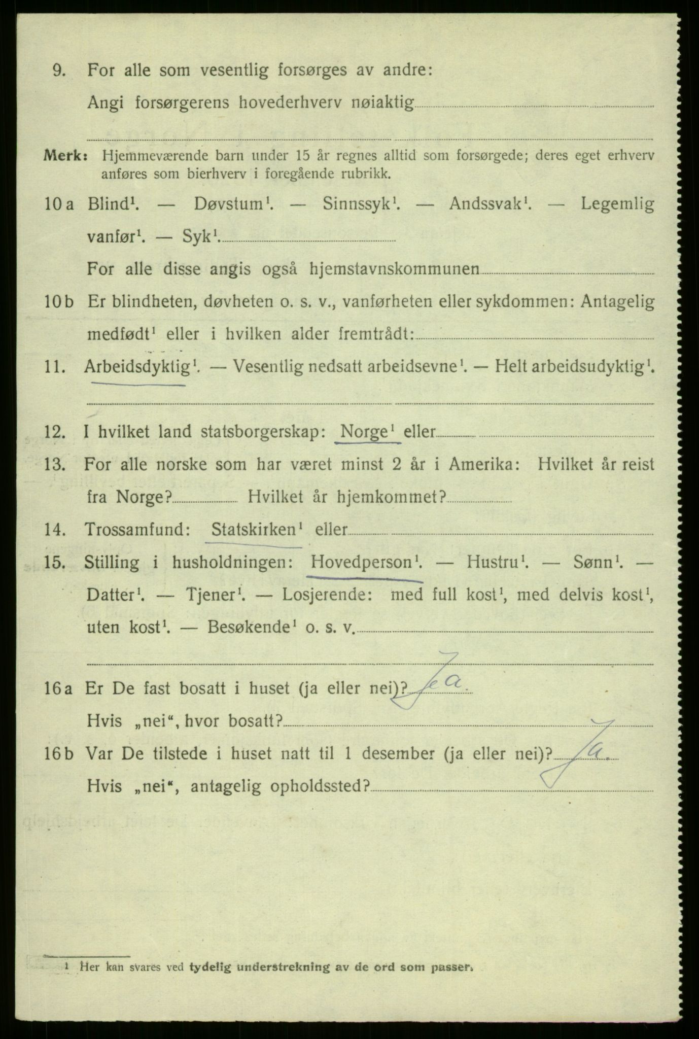 SAB, 1920 census for Bergen, 1920, p. 131591