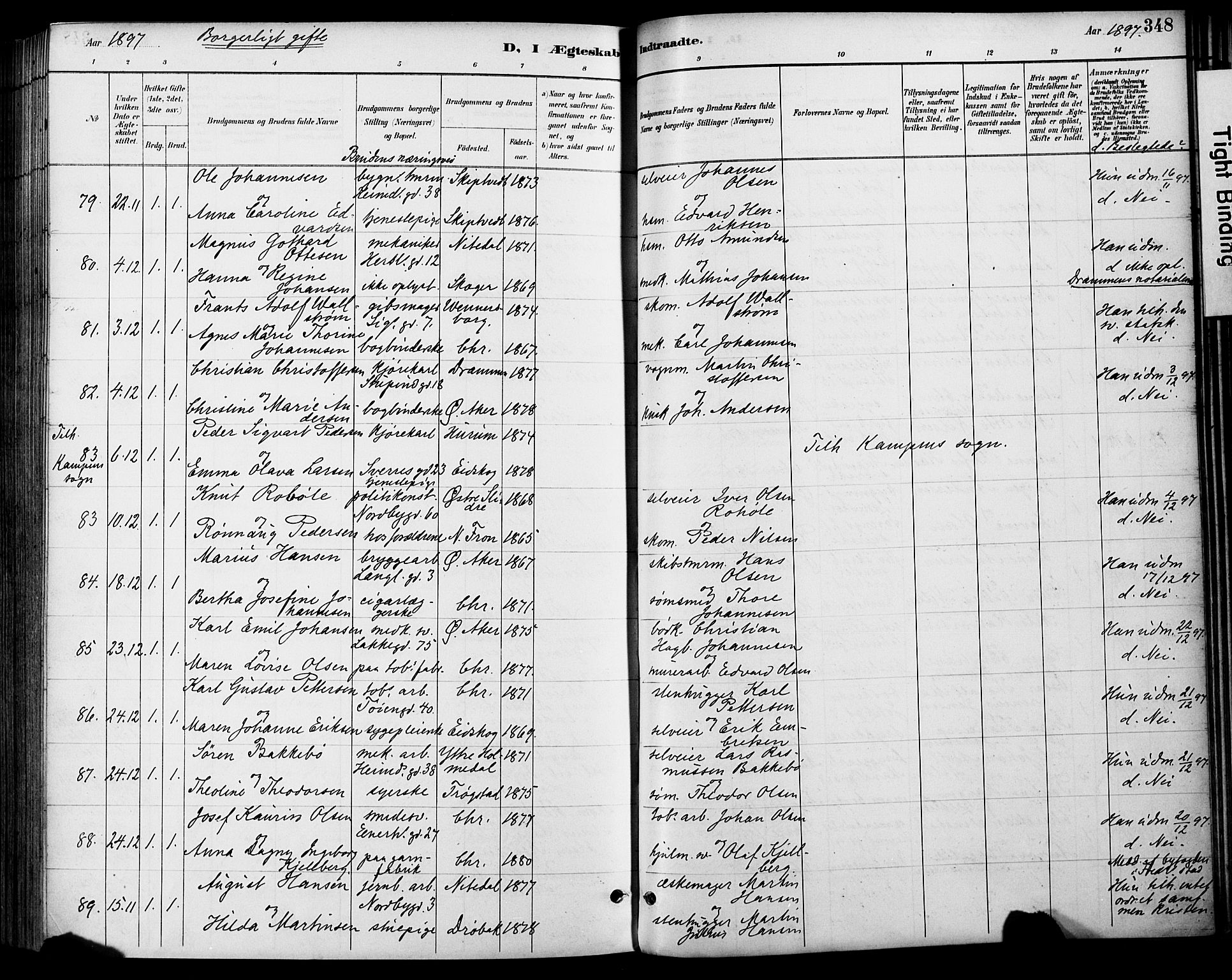 Grønland prestekontor Kirkebøker, SAO/A-10848/F/Fa/L0013: Parish register (official) no. 13, 1887-1906, p. 348
