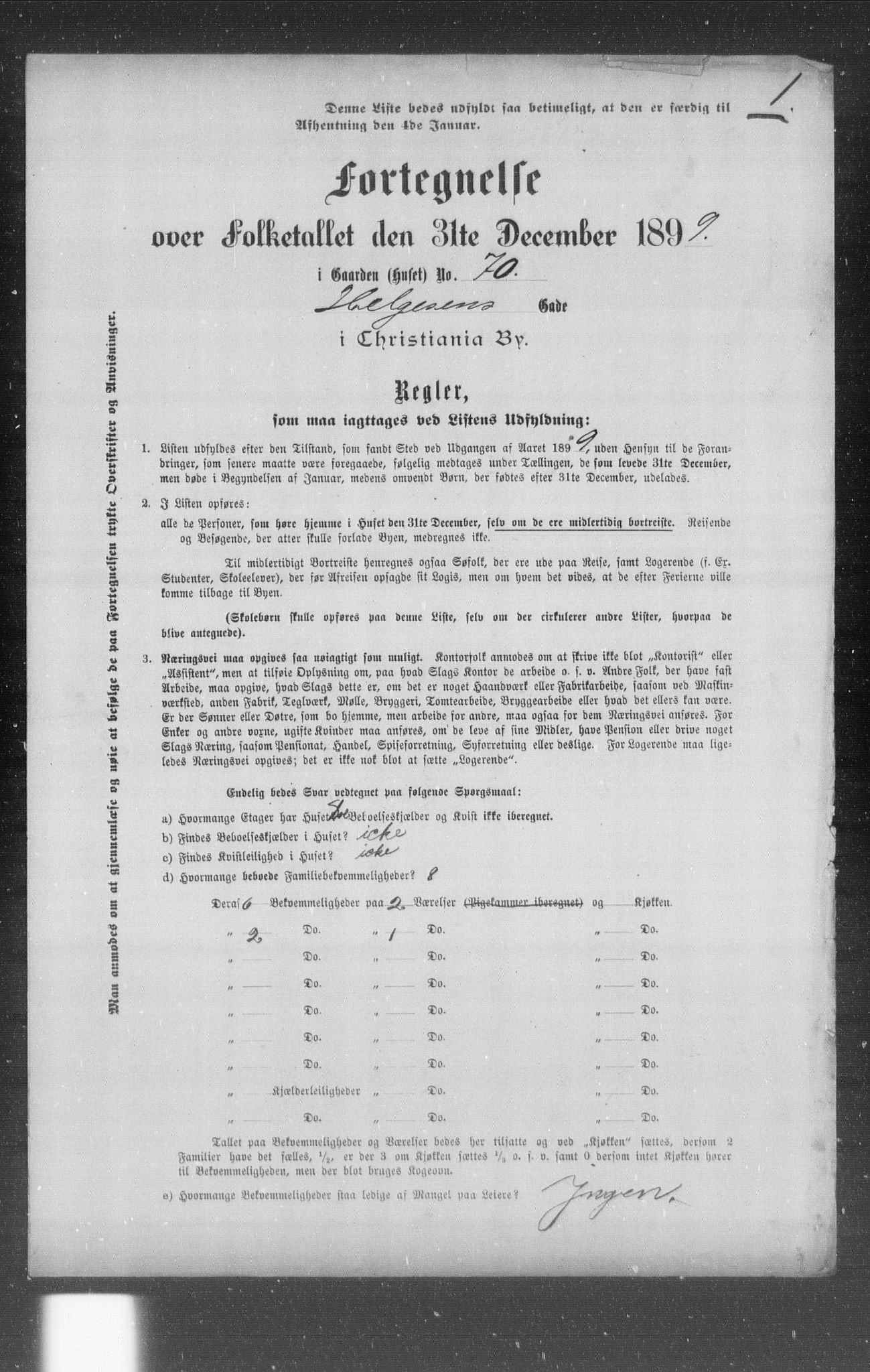 OBA, Municipal Census 1899 for Kristiania, 1899, p. 5092