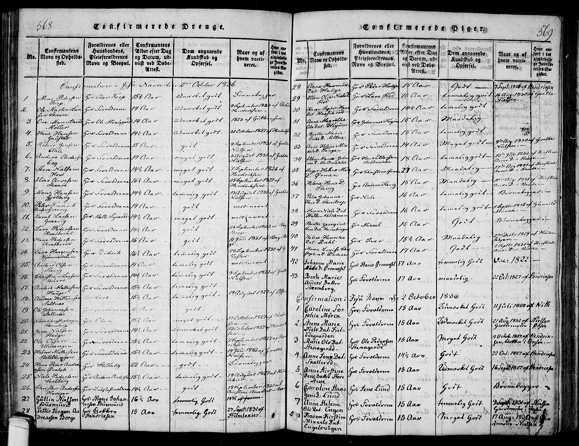 Onsøy prestekontor Kirkebøker, SAO/A-10914/F/Fa/L0002: Parish register (official) no. I 2, 1814-1840, p. 568-569