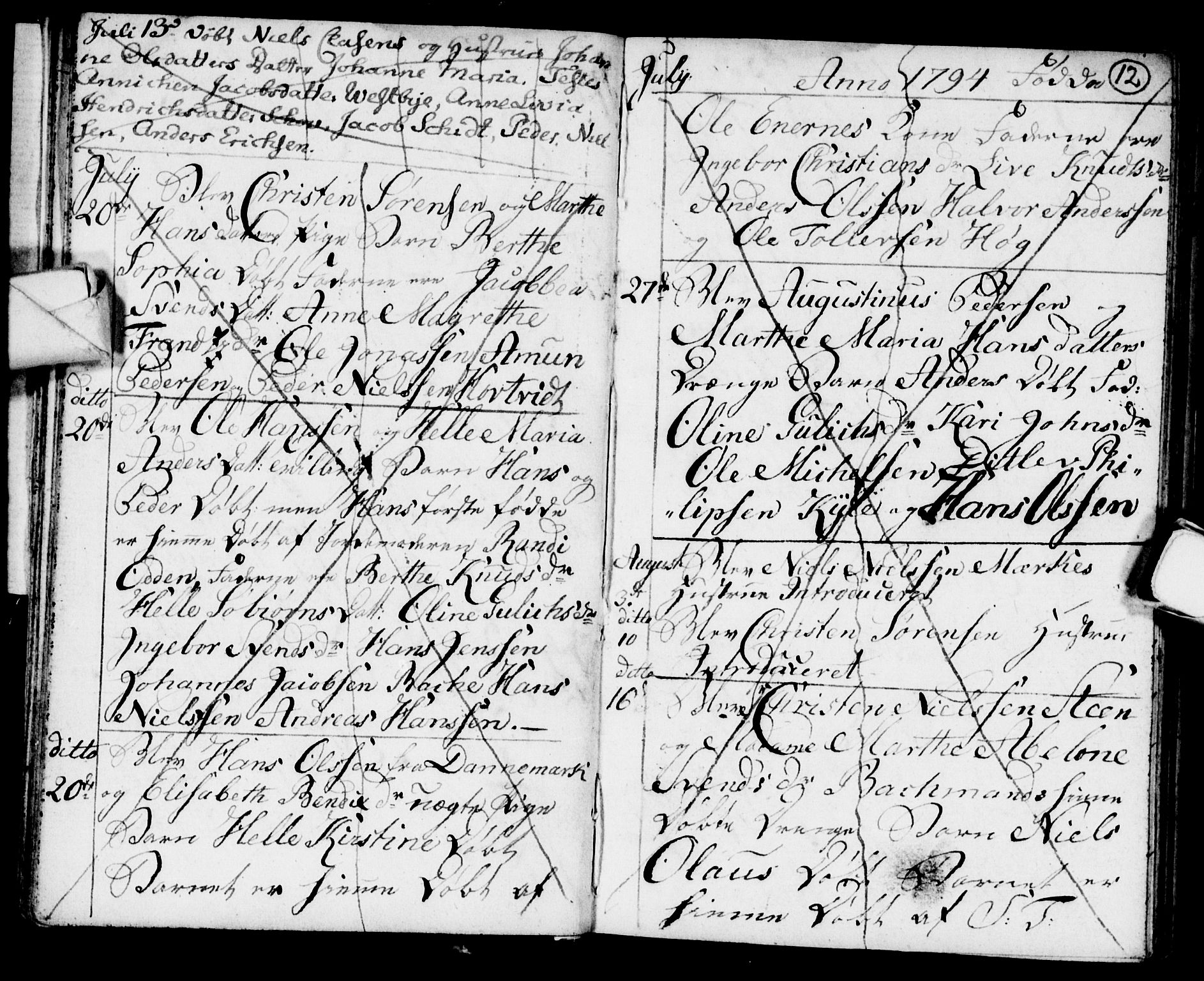 Strømsø kirkebøker, AV/SAKO-A-246/F/Fb/L0003: Parish register (official) no. II 3, 1793-1799, p. 12