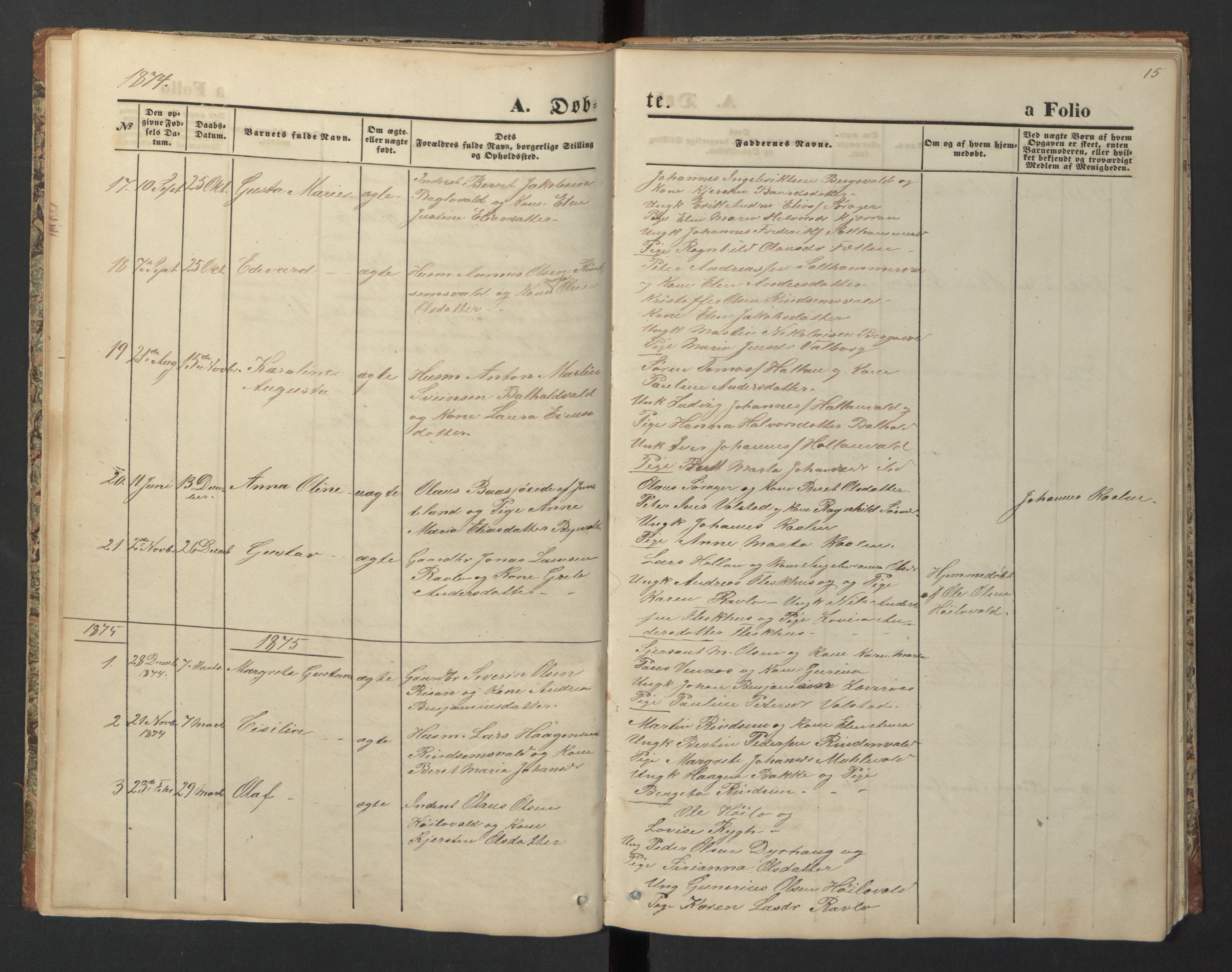 Ministerialprotokoller, klokkerbøker og fødselsregistre - Nord-Trøndelag, SAT/A-1458/726/L0271: Parish register (copy) no. 726C02, 1869-1897, p. 15
