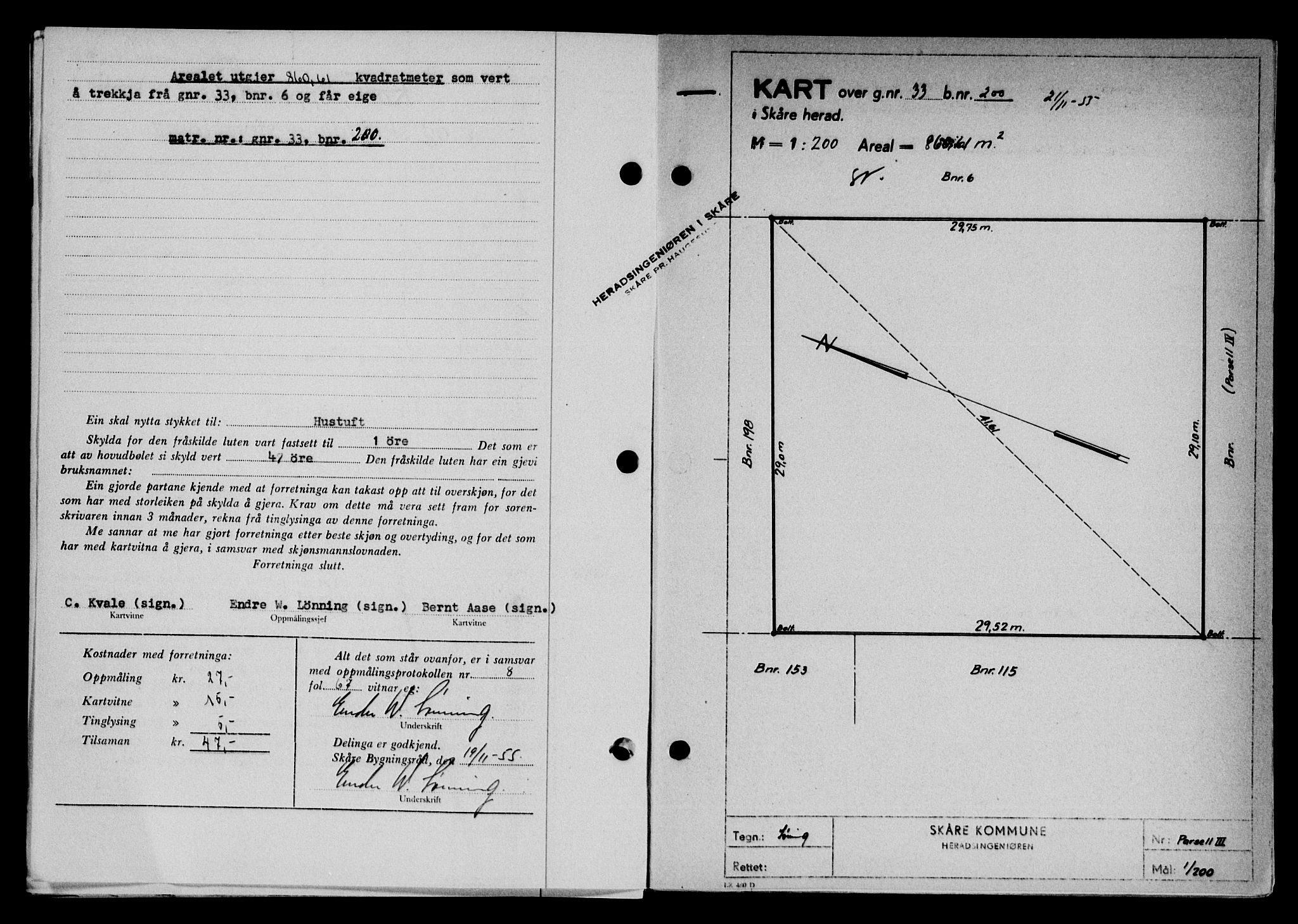 Karmsund sorenskriveri, SAST/A-100311/01/II/IIB/L0117: Mortgage book no. 97Aa, 1955-1955, Diary no: : 3703/1955