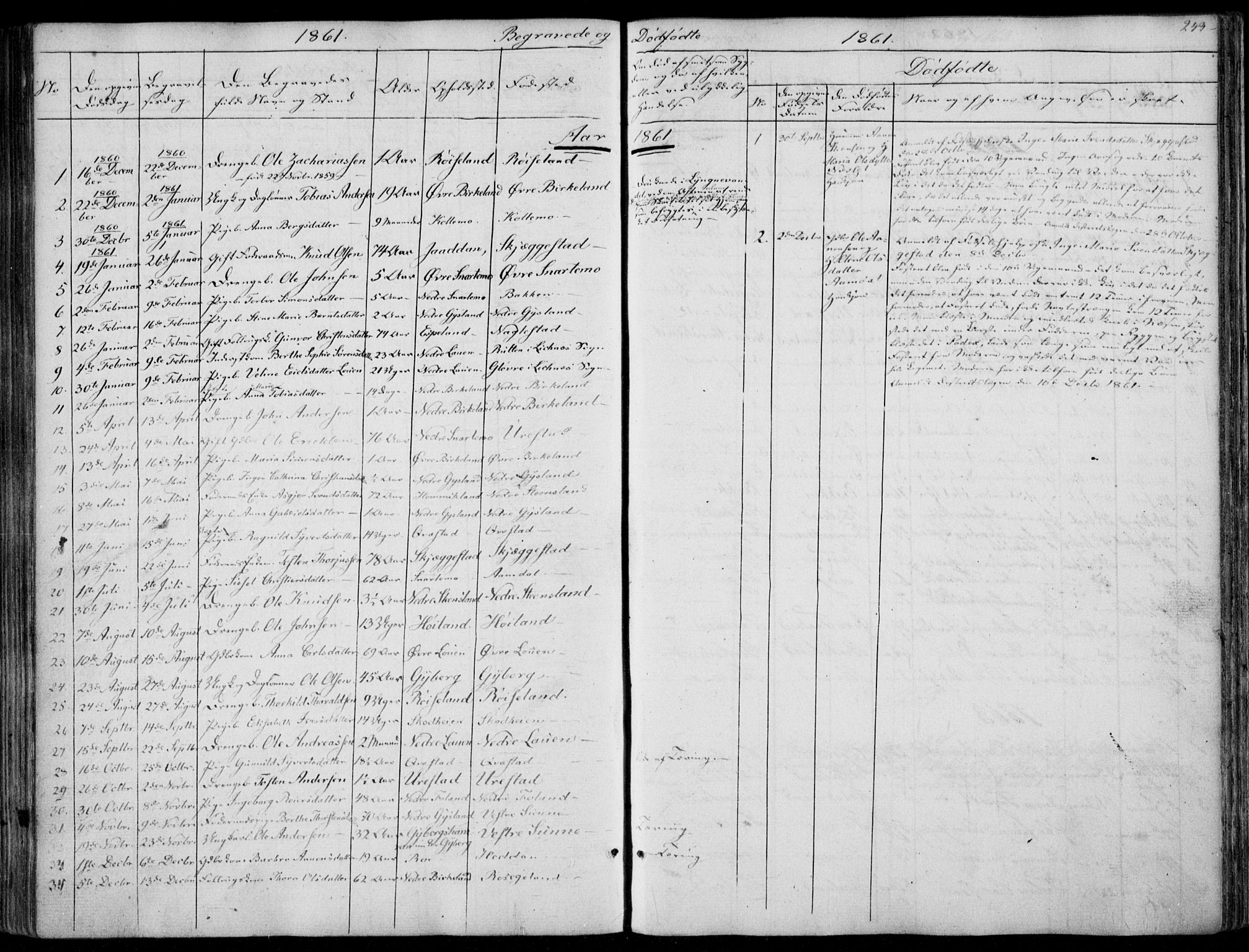 Hægebostad sokneprestkontor, SAK/1111-0024/F/Fa/Faa/L0004: Parish register (official) no. A 4, 1834-1864, p. 243