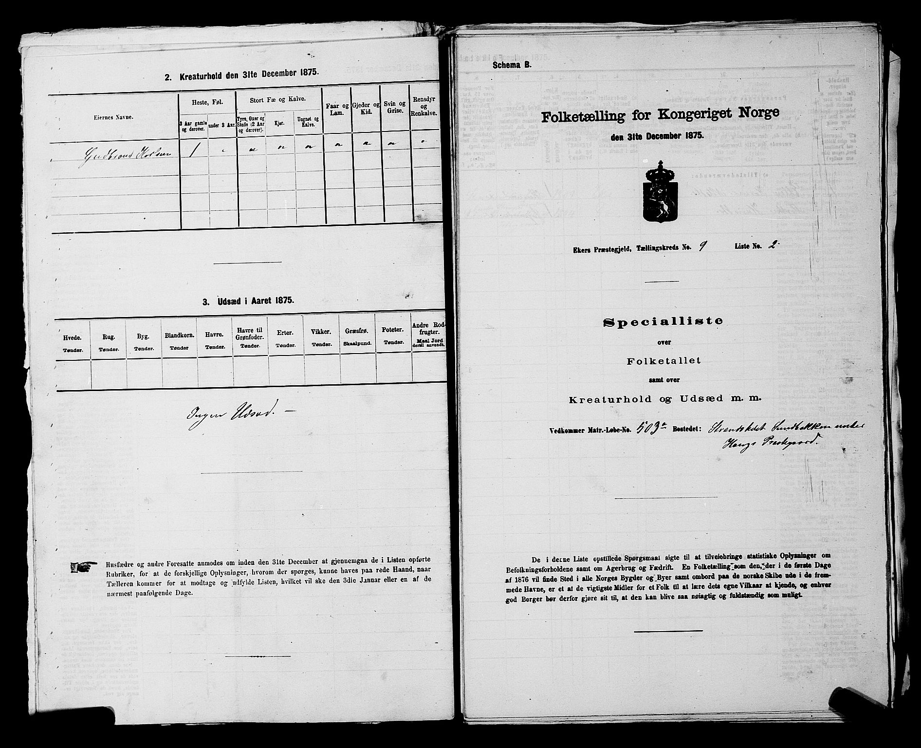 SAKO, 1875 census for 0624P Eiker, 1875, p. 1543