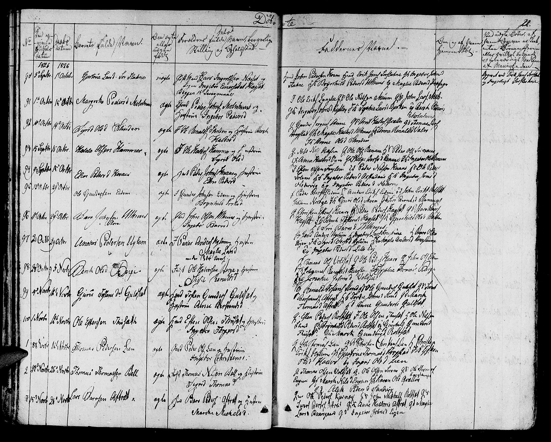 Ministerialprotokoller, klokkerbøker og fødselsregistre - Sør-Trøndelag, AV/SAT-A-1456/695/L1143: Parish register (official) no. 695A05 /1, 1824-1842, p. 22