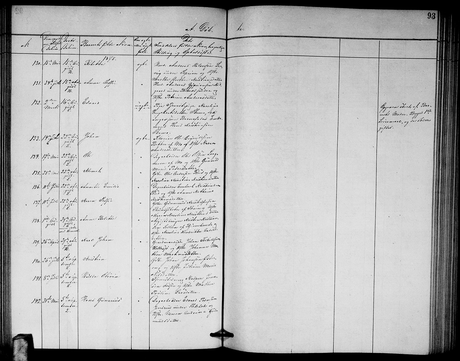 Høland prestekontor Kirkebøker, AV/SAO-A-10346a/G/Ga/L0006: Parish register (copy) no. I 6, 1869-1879, p. 93