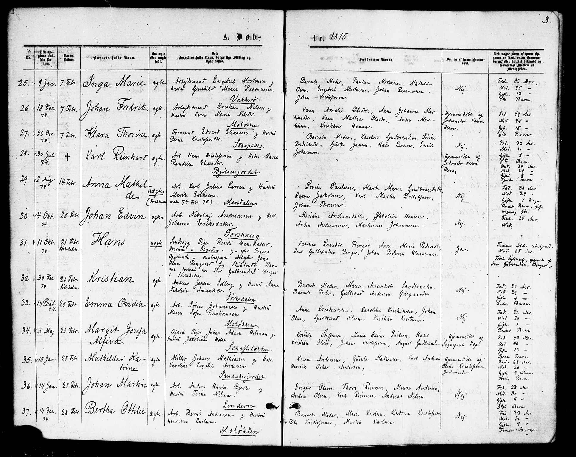 Vestre Aker prestekontor Kirkebøker, SAO/A-10025/F/Fa/L0007: Parish register (official) no. 7, 1875-1886, p. 3