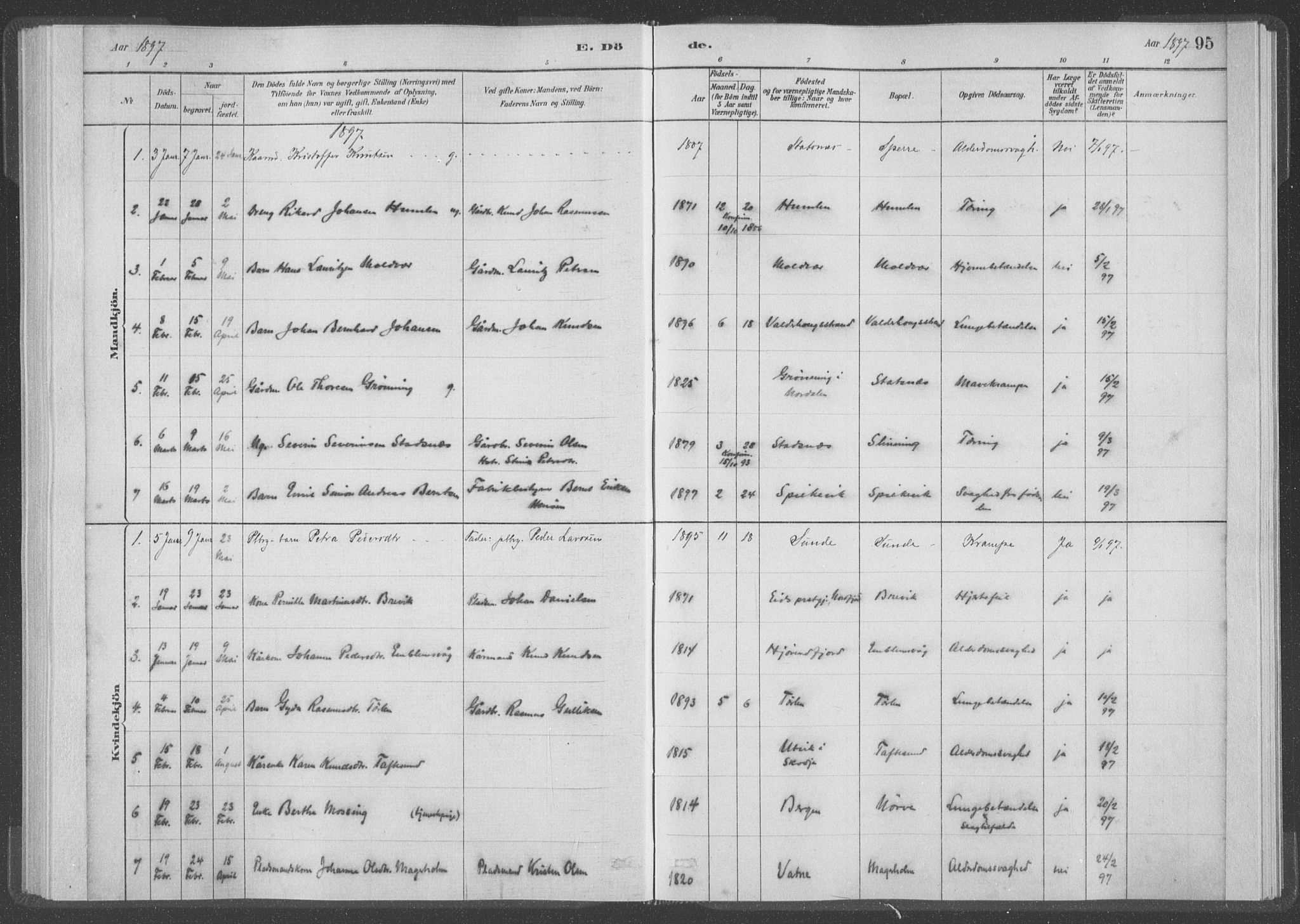 Ministerialprotokoller, klokkerbøker og fødselsregistre - Møre og Romsdal, AV/SAT-A-1454/528/L0403: Parish register (official) no. 528A13I, 1880-1947, p. 95