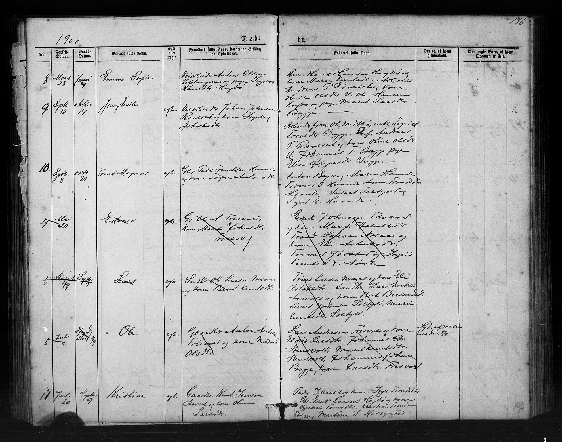 Ministerialprotokoller, klokkerbøker og fødselsregistre - Møre og Romsdal, SAT/A-1454/552/L0638: Parish register (copy) no. 552C01, 1867-1902, p. 136