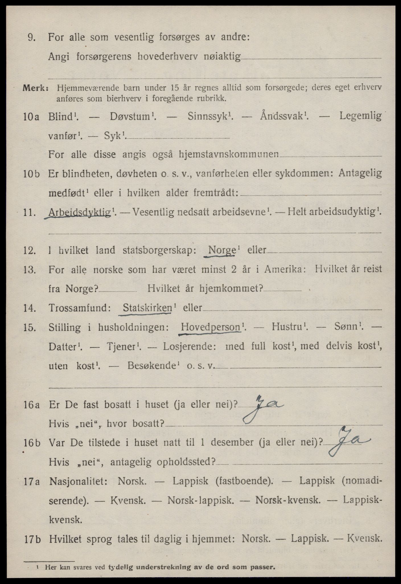 SAT, 1920 census for Hølonda, 1920, p. 2474