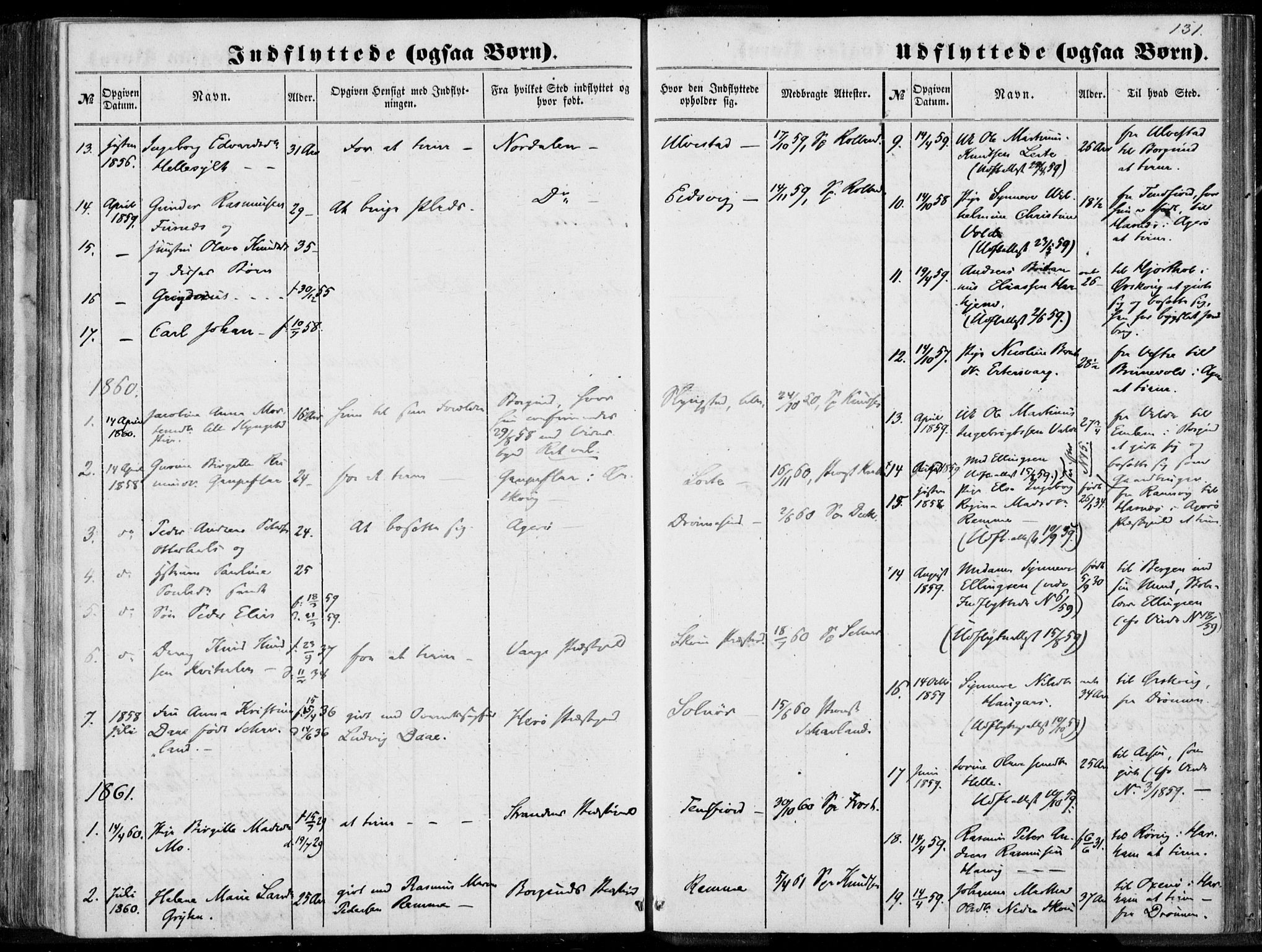 Ministerialprotokoller, klokkerbøker og fødselsregistre - Møre og Romsdal, AV/SAT-A-1454/524/L0354: Parish register (official) no. 524A06, 1857-1863, p. 131