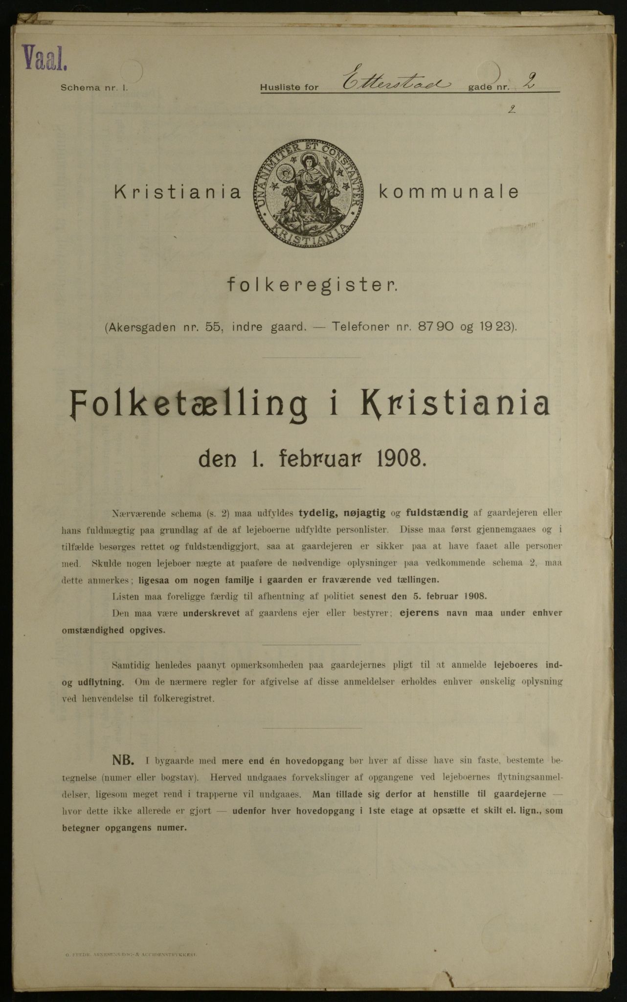 OBA, Municipal Census 1908 for Kristiania, 1908, p. 20349