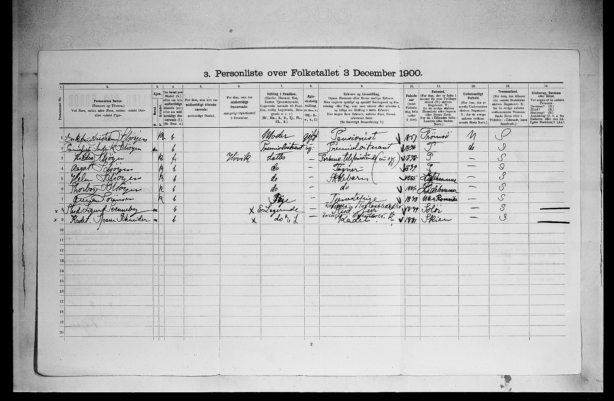 SAO, 1900 census for Kristiania, 1900, p. 13955