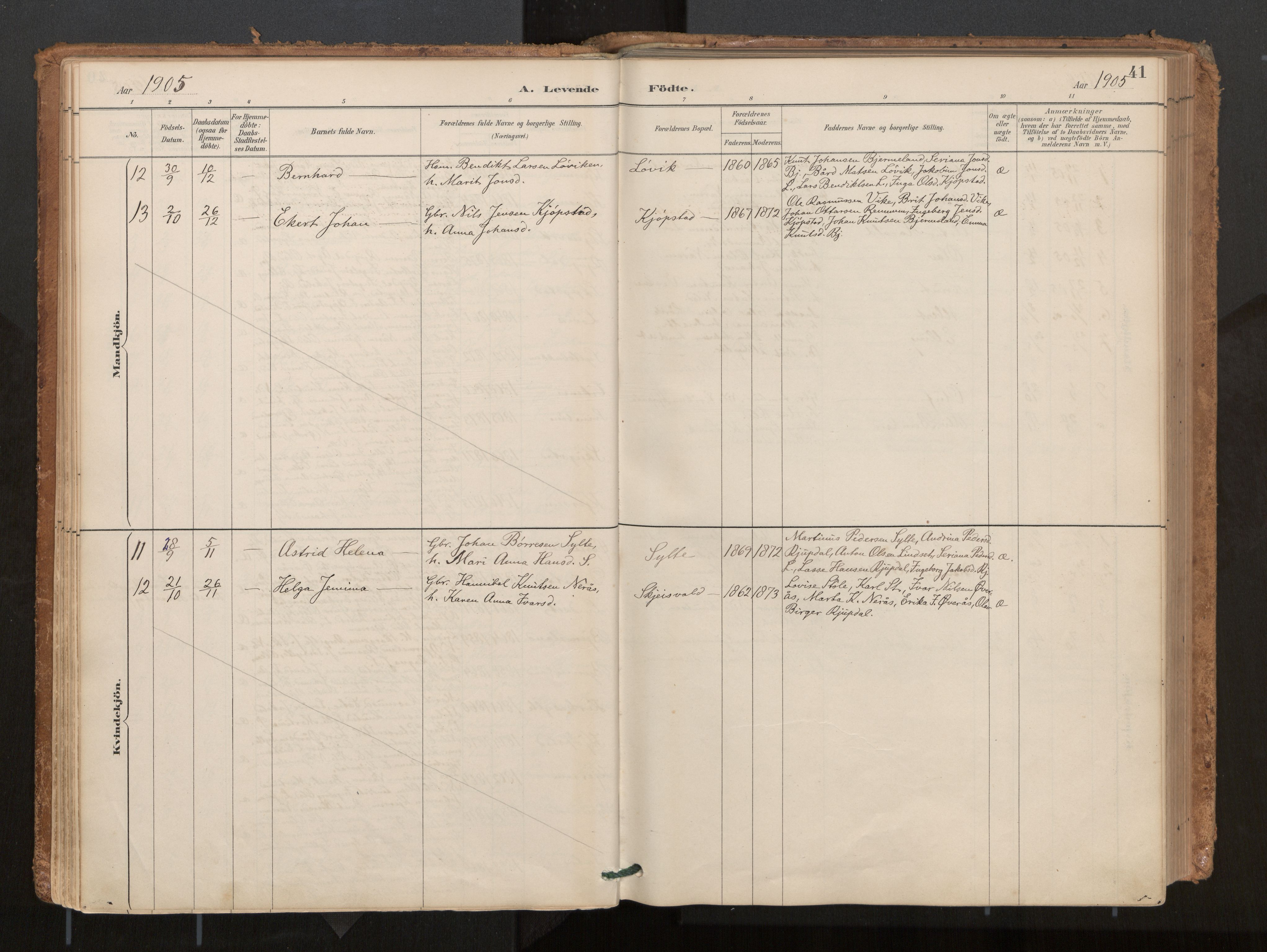 Ministerialprotokoller, klokkerbøker og fødselsregistre - Møre og Romsdal, AV/SAT-A-1454/541/L0545a: Parish register (official) no. 541A03, 1887-1912, p. 41