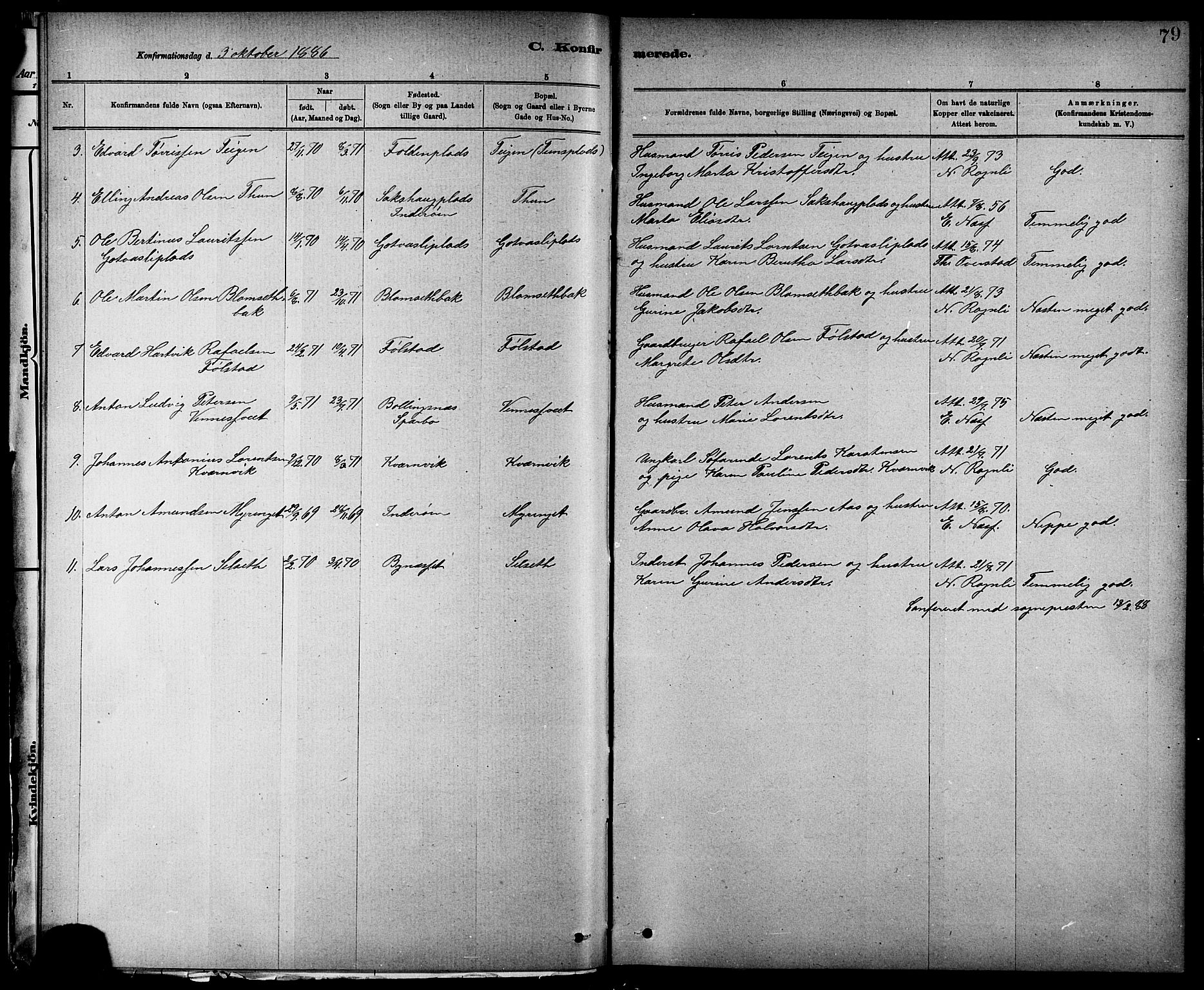 Ministerialprotokoller, klokkerbøker og fødselsregistre - Nord-Trøndelag, SAT/A-1458/744/L0423: Parish register (copy) no. 744C02, 1886-1905, p. 79
