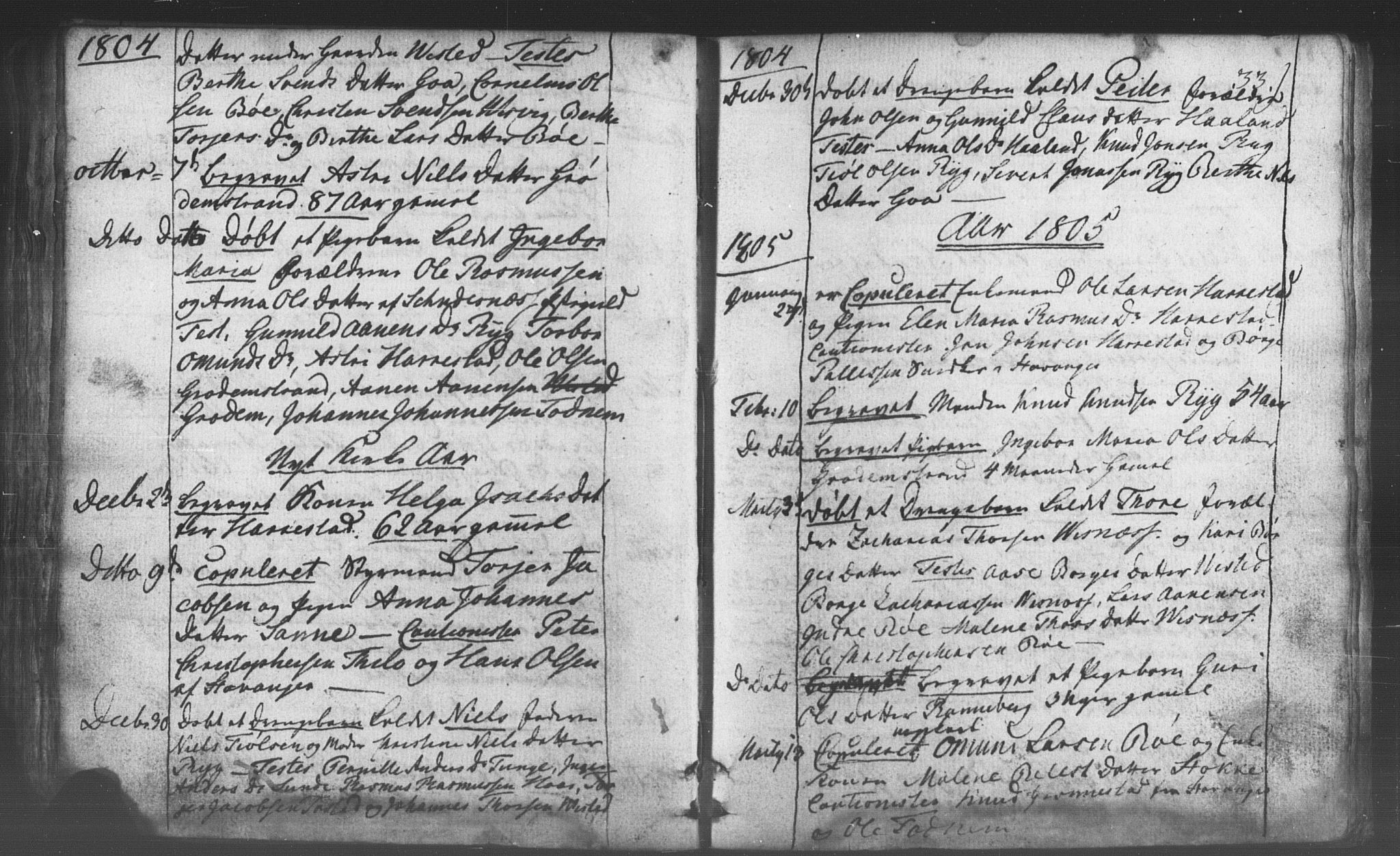 Domkirken sokneprestkontor, SAST/A-101812/001/30/30BB/L0006: Parish register (copy) no. B 6, 1783-1815, p. 33