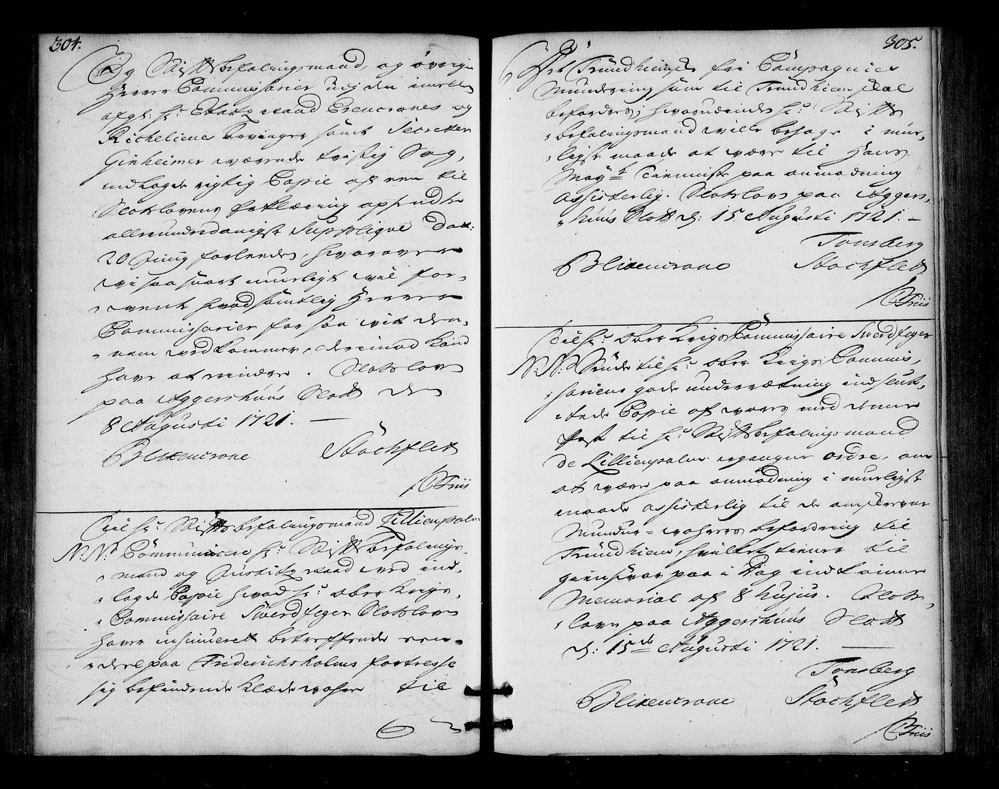 Stattholderembetet 1572-1771, AV/RA-EA-2870/Bd/L0013: Ordreprotokoll, 1720-1722, p. 304-305