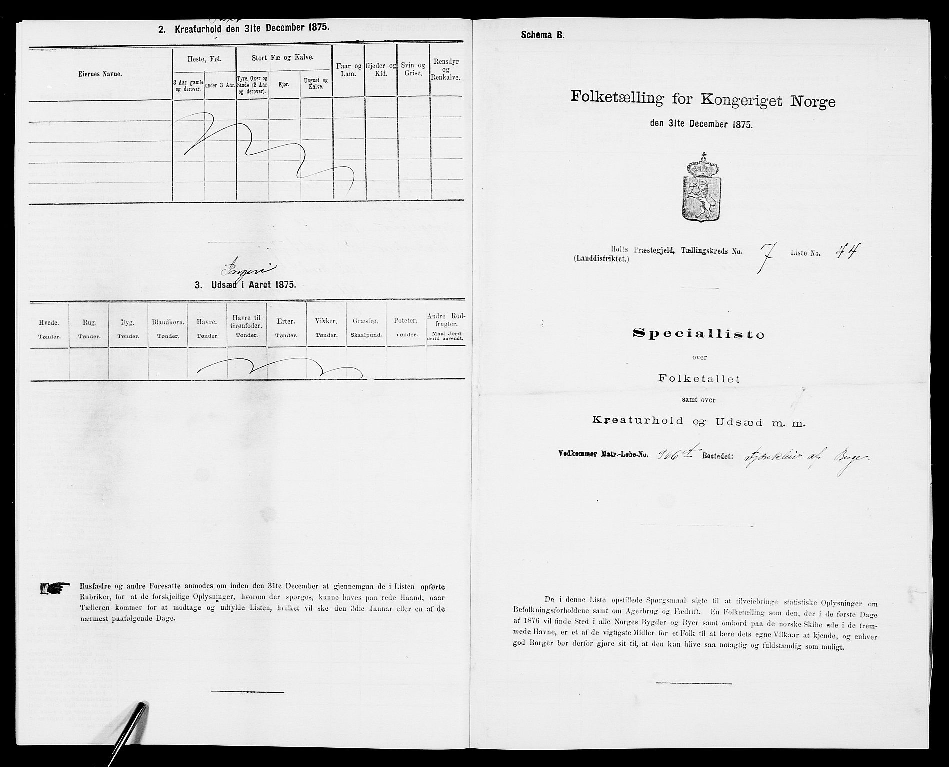 SAK, 1875 census for 0914L Holt/Holt, 1875, p. 863