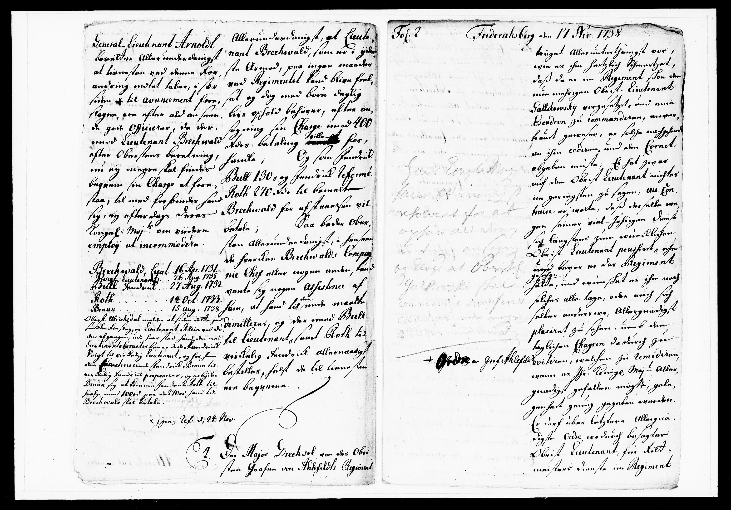 Krigskollegiet, Krigskancelliet, DRA/A-0006/-/1143-1150: Refererede sager, 1738, p. 489