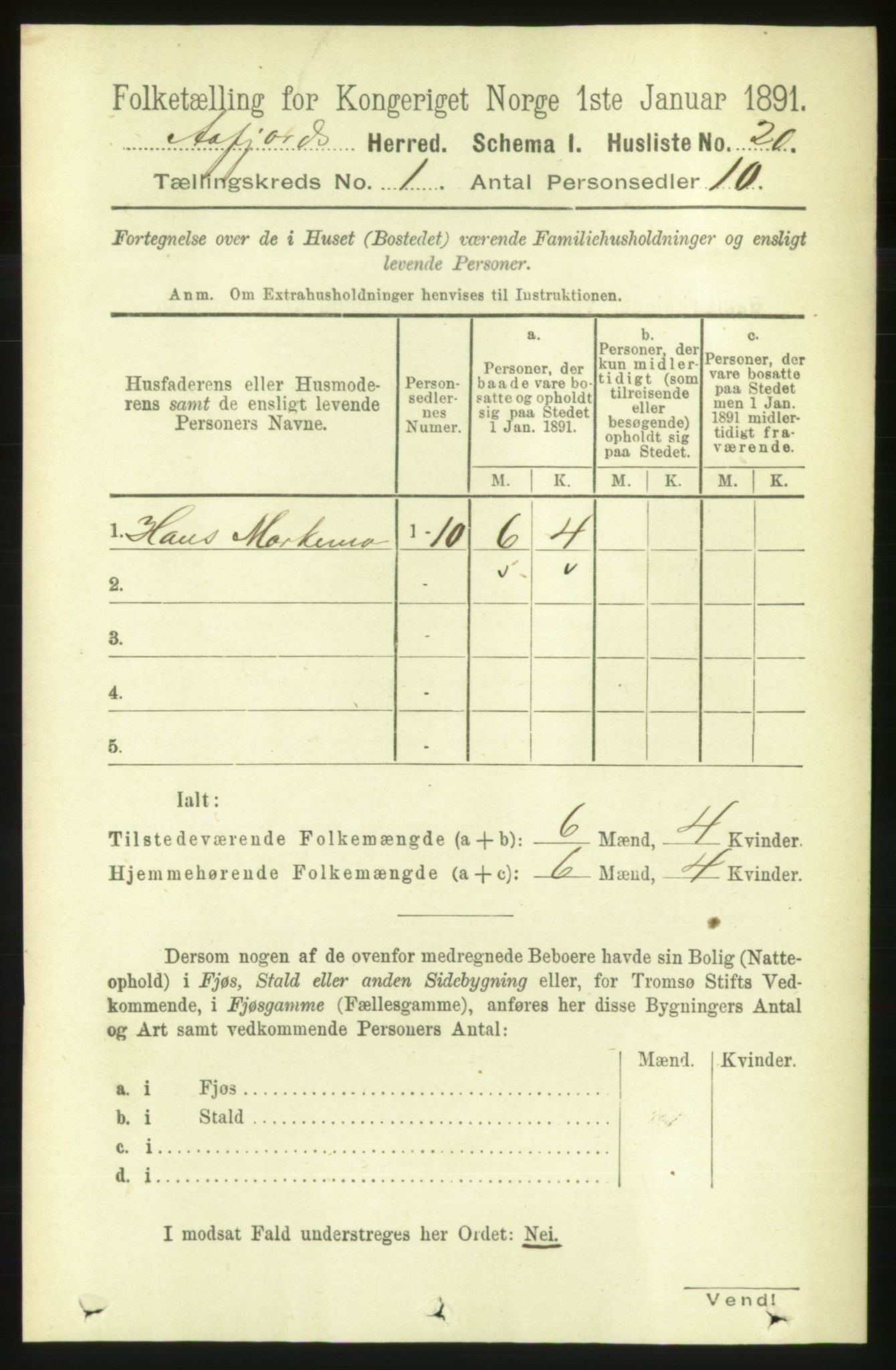 RA, 1891 census for 1630 Åfjord, 1891, p. 56