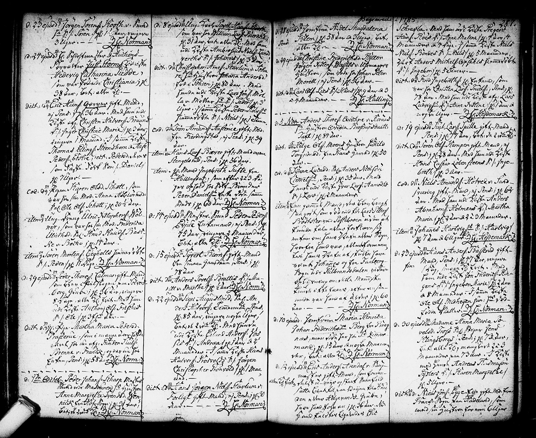 Kongsberg kirkebøker, SAKO/A-22/F/Fa/L0006: Parish register (official) no. I 6, 1783-1797, p. 287