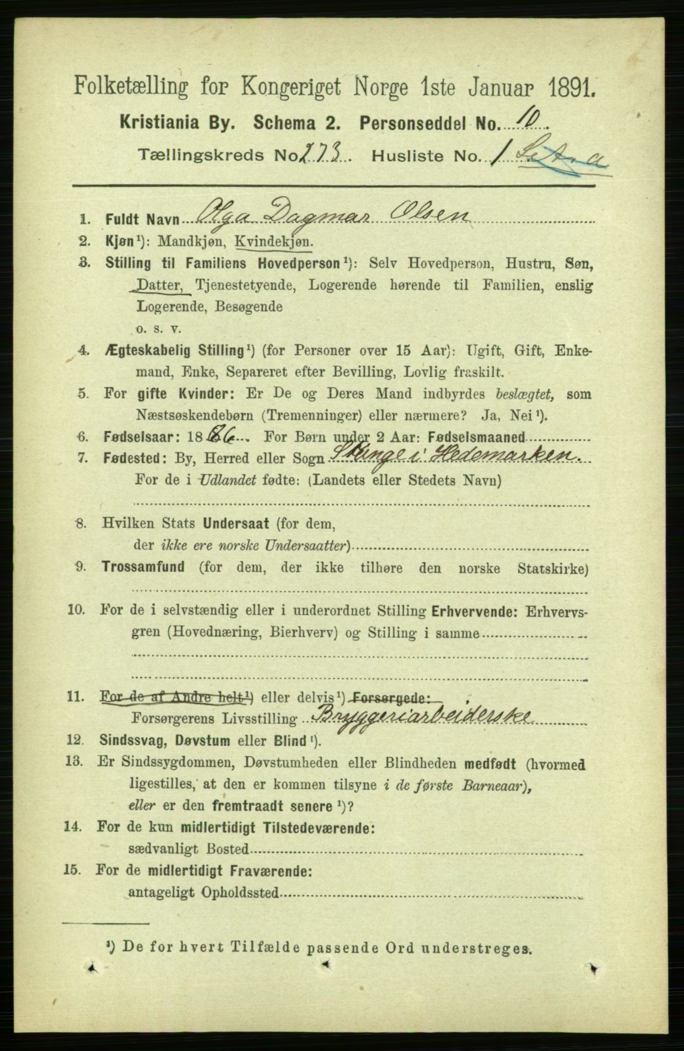 RA, 1891 census for 0301 Kristiania, 1891, p. 165769