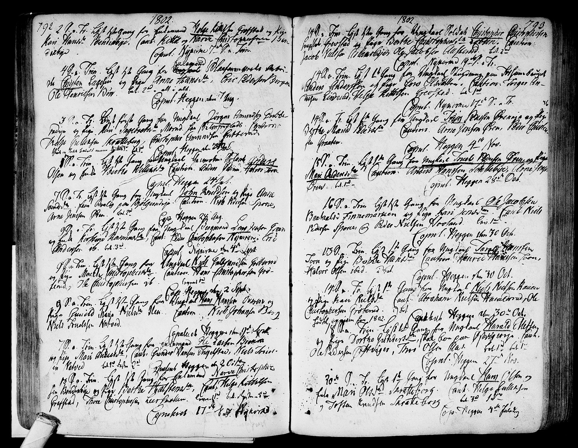 Modum kirkebøker, SAKO/A-234/F/Fa/L0003: Parish register (official) no. 3, 1783-1819, p. 792-793