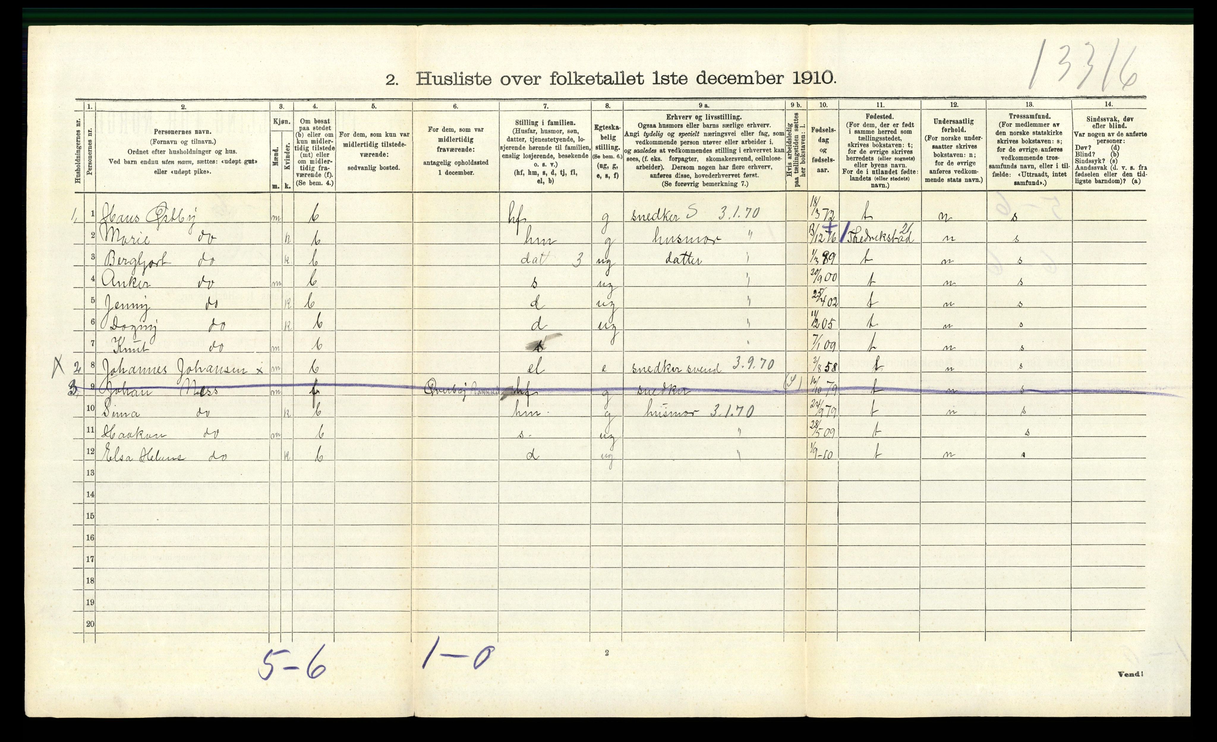 RA, 1910 census for Rakkestad, 1910, p. 396