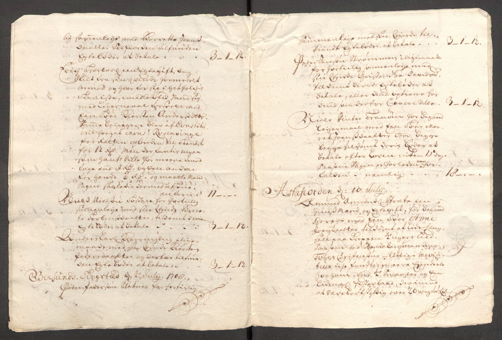 Rentekammeret inntil 1814, Reviderte regnskaper, Fogderegnskap, AV/RA-EA-4092/R68/L4756: Fogderegnskap Senja og Troms, 1705-1707, p. 388