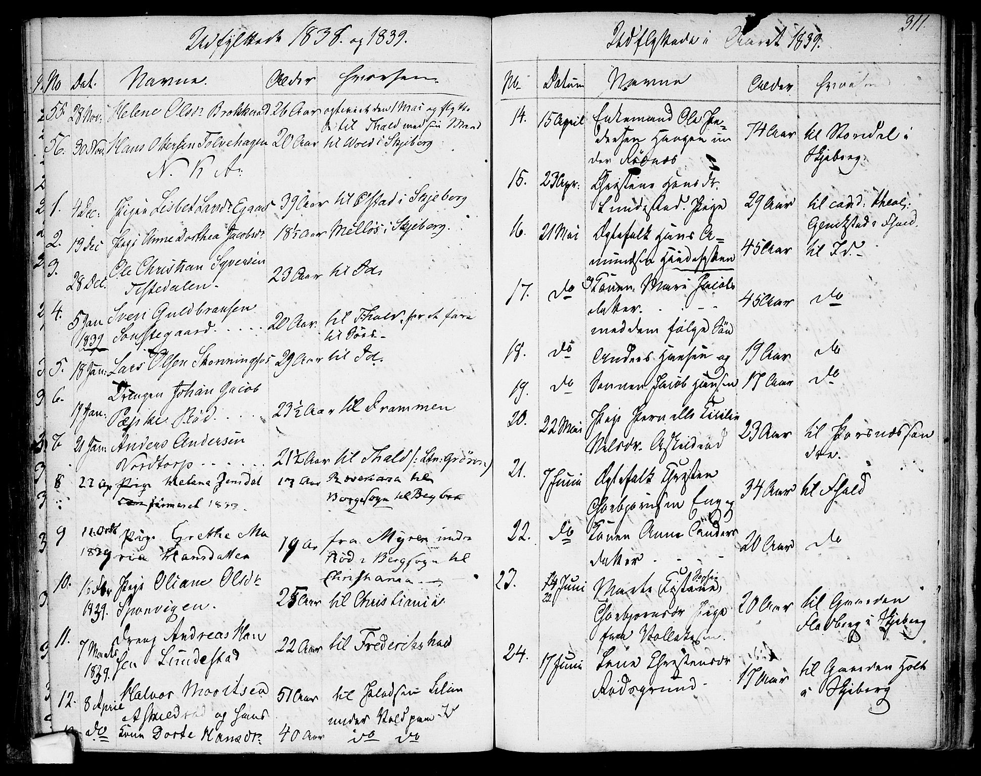 Berg prestekontor Kirkebøker, AV/SAO-A-10902/F/Fa/L0003: Parish register (official) no. I 3, 1832-1842, p. 311