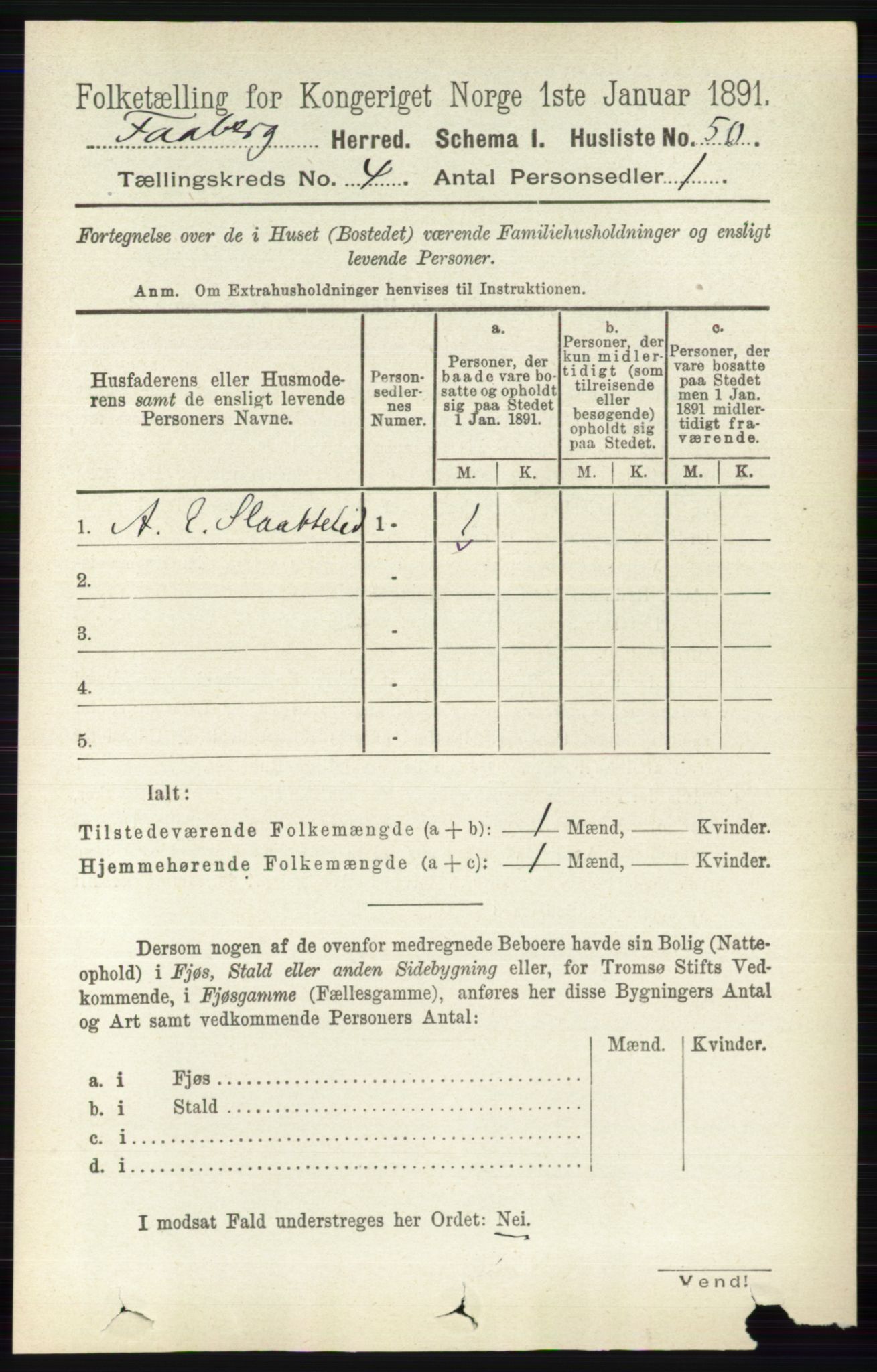 RA, 1891 census for 0524 Fåberg, 1891, p. 1215