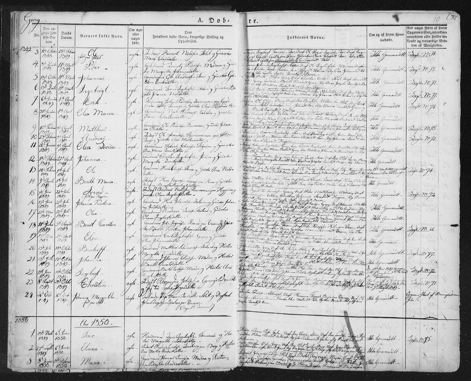 Ministerialprotokoller, klokkerbøker og fødselsregistre - Nord-Trøndelag, SAT/A-1458/758/L0513: Parish register (official) no. 758A02 /1, 1839-1868, p. 10