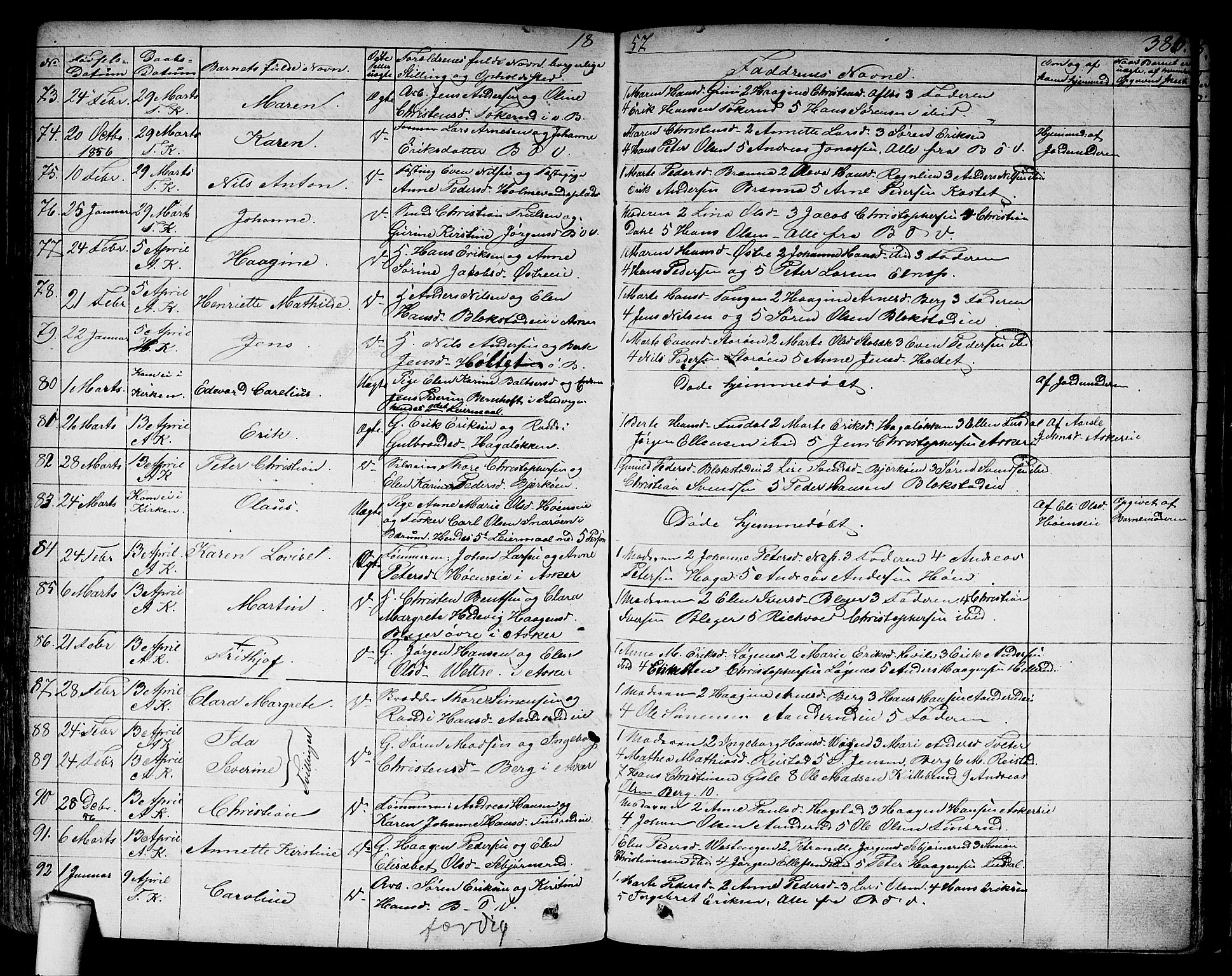 Asker prestekontor Kirkebøker, AV/SAO-A-10256a/F/Fa/L0007: Parish register (official) no. I 7, 1825-1864, p. 385