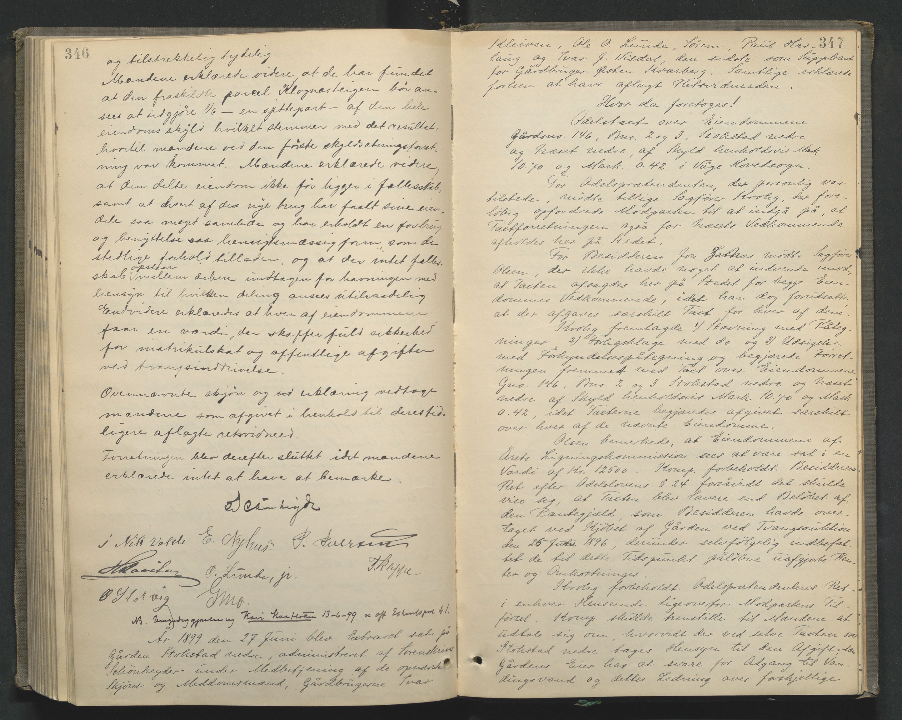 Nord-Gudbrandsdal tingrett, SAH/TING-002/G/Gc/Gcb/L0005: Ekstrarettsprotokoll for åstedssaker, 1889-1900, p. 346-347