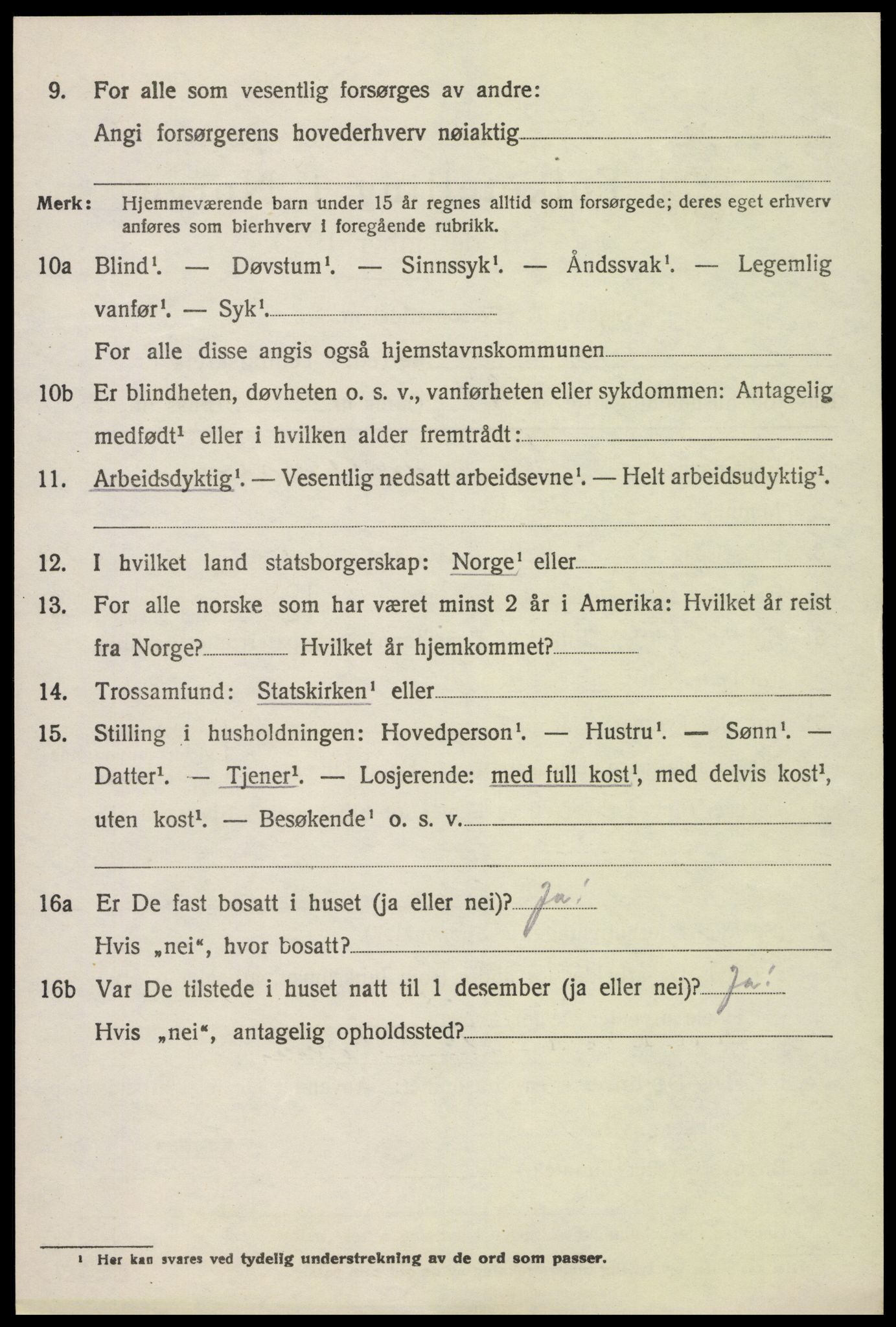 SAH, 1920 census for Stange, 1920, p. 12620