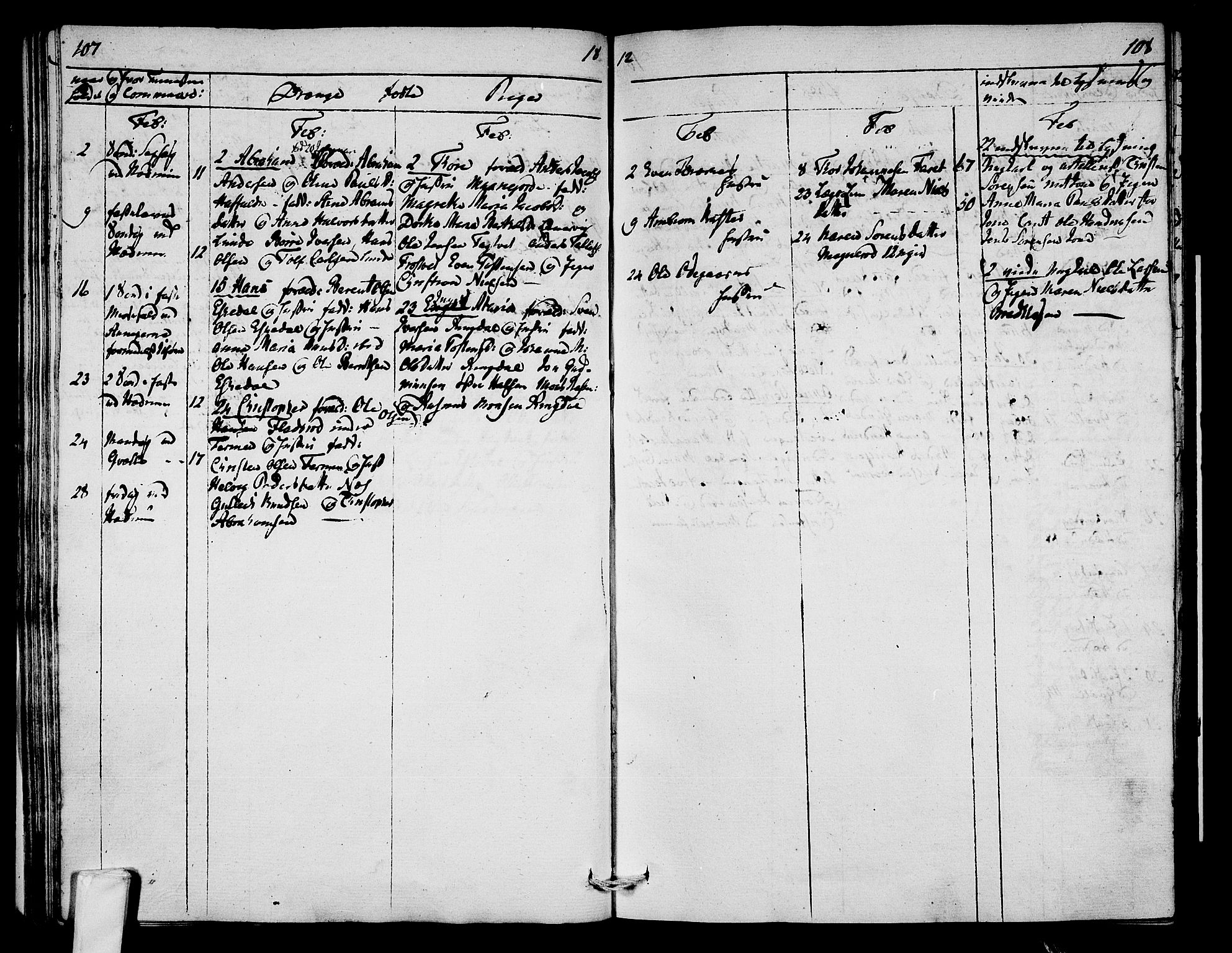 Hedrum kirkebøker, AV/SAKO-A-344/F/Fa/L0003: Parish register (official) no. I 3, 1807-1816, p. 107-108