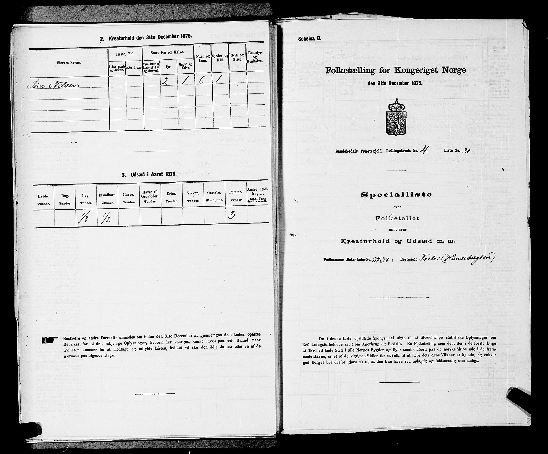 SAKO, 1875 census for 0816P Sannidal, 1875, p. 310