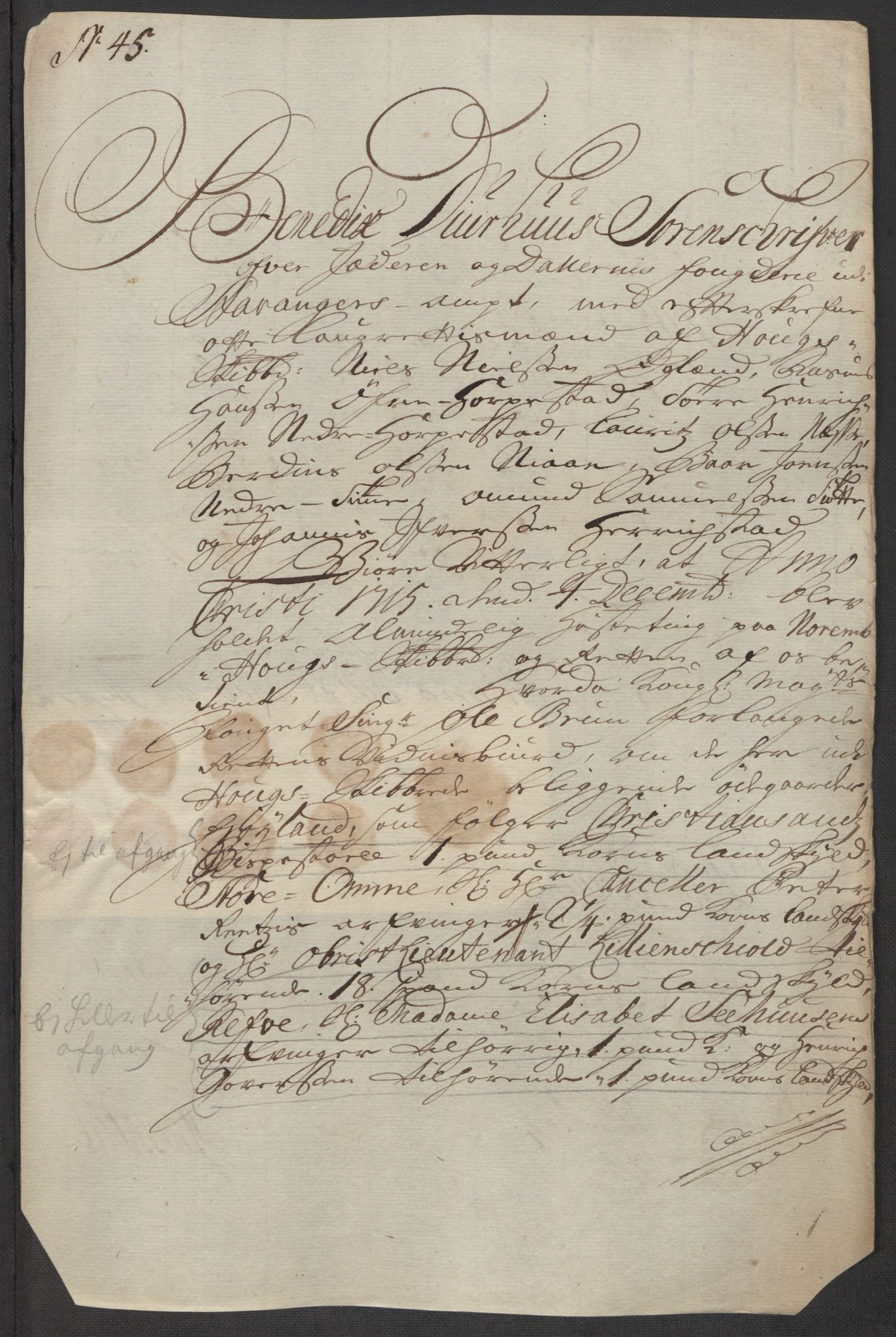 Rentekammeret inntil 1814, Reviderte regnskaper, Fogderegnskap, AV/RA-EA-4092/R46/L2740: Fogderegnskap Jæren og Dalane, 1715-1716, p. 223