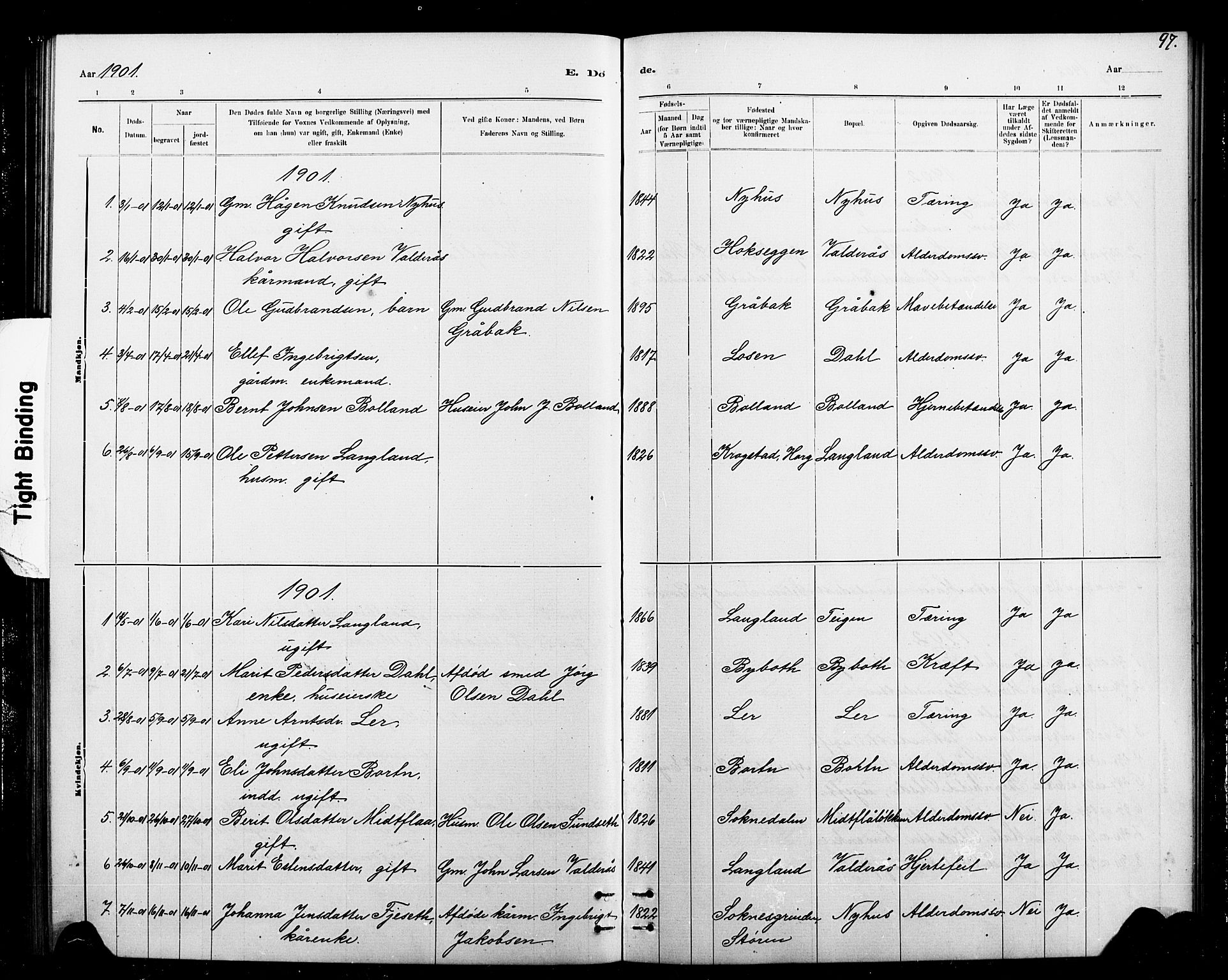 Ministerialprotokoller, klokkerbøker og fødselsregistre - Sør-Trøndelag, SAT/A-1456/693/L1123: Parish register (copy) no. 693C04, 1887-1910, p. 97