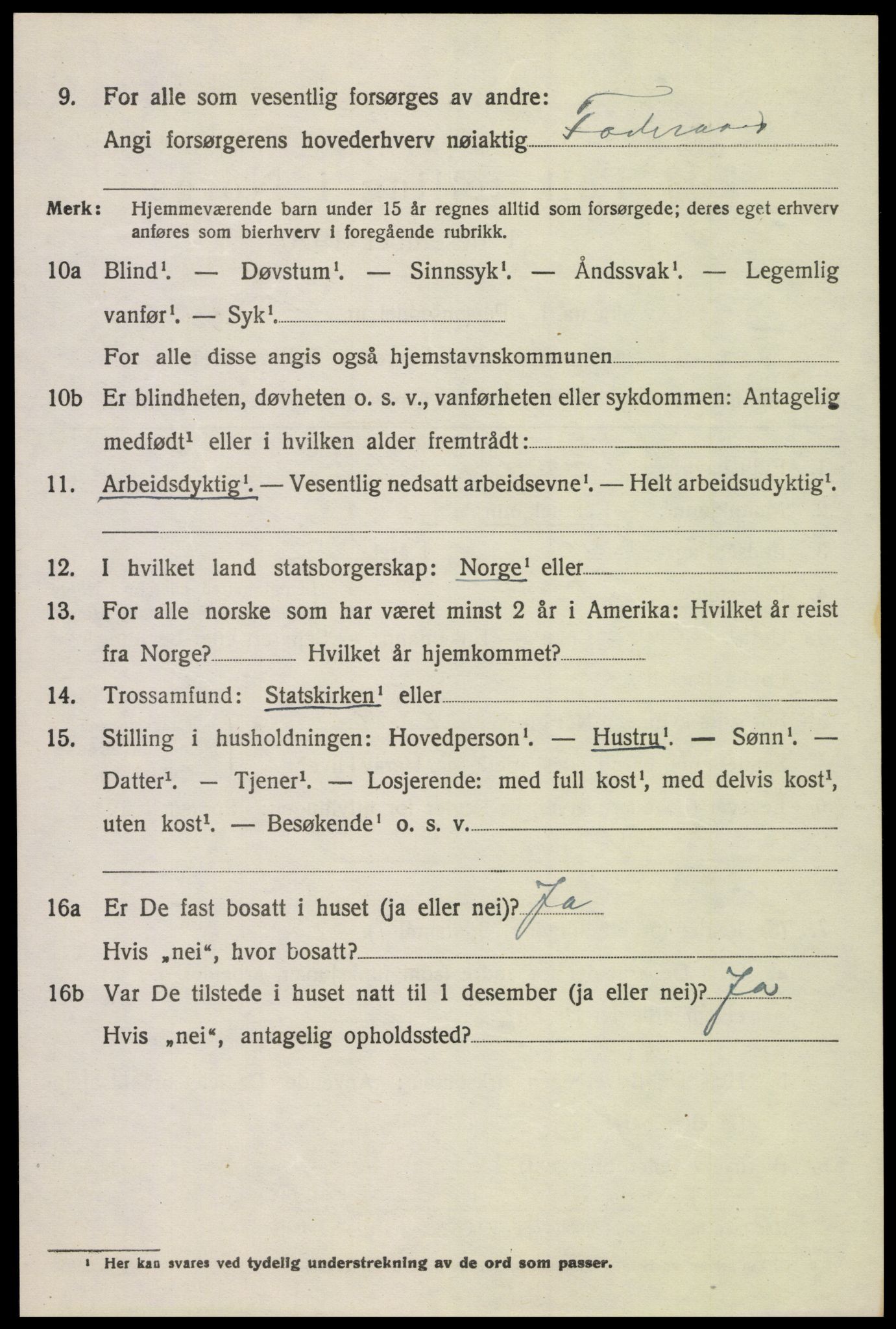 SAH, 1920 census for Sør-Fron, 1920, p. 6016