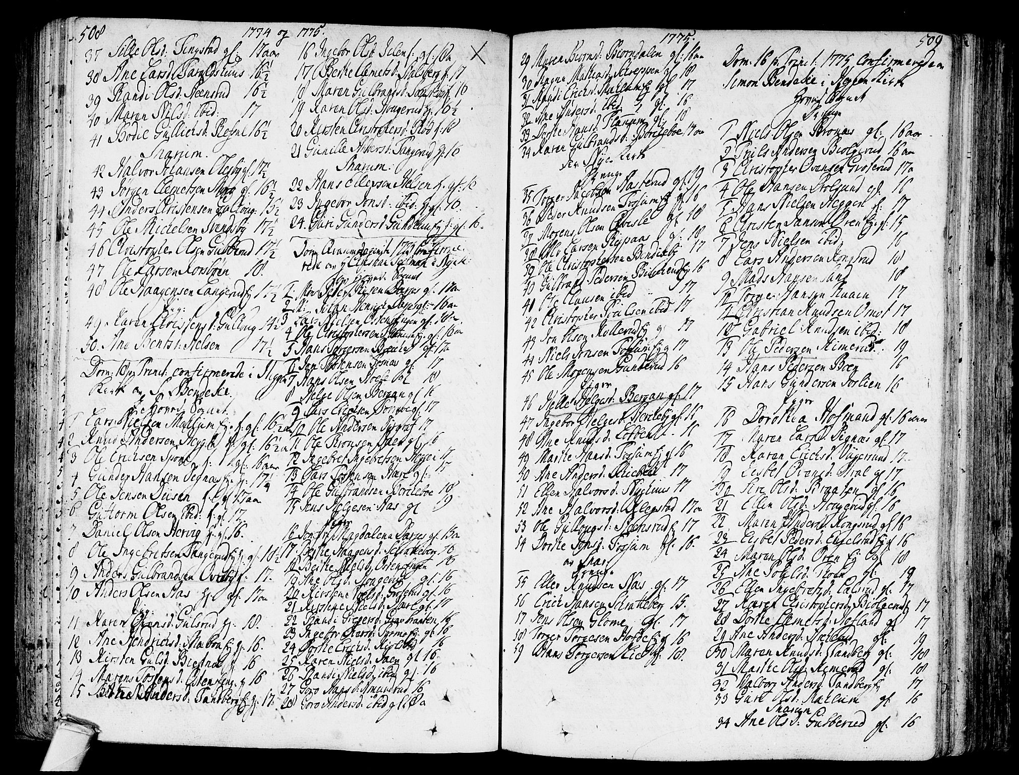 Modum kirkebøker, AV/SAKO-A-234/F/Fa/L0002: Parish register (official) no. 2, 1741-1782, p. 508-509