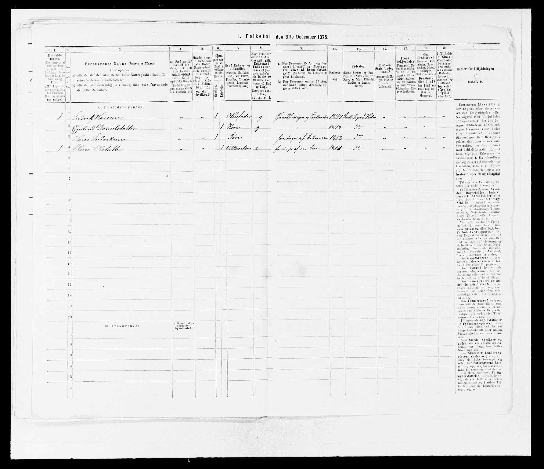 SAB, 1875 census for 1430P Indre Holmedal, 1875, p. 778