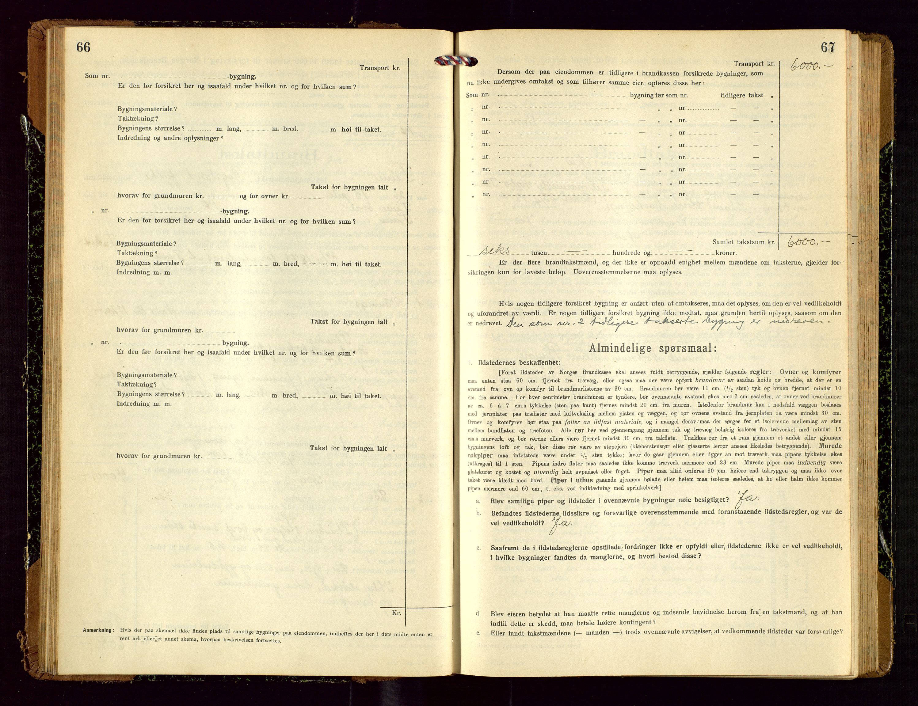 Time lensmannskontor, SAST/A-100420/Gob/L0002: Branntakstprotokoll, 1919-1952, p. 66-67