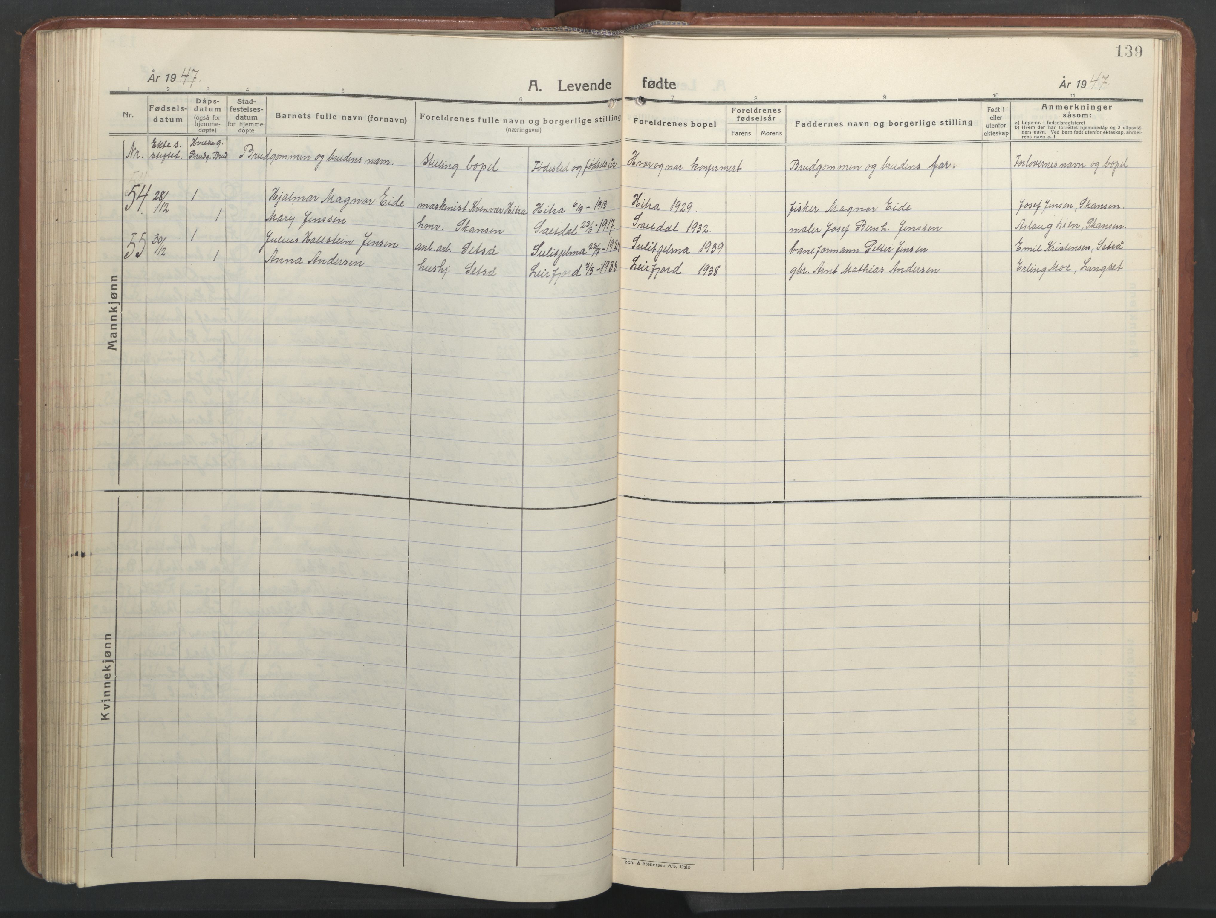 Ministerialprotokoller, klokkerbøker og fødselsregistre - Nordland, SAT/A-1459/847/L0680: Parish register (copy) no. 847C08, 1930-1947, p. 139