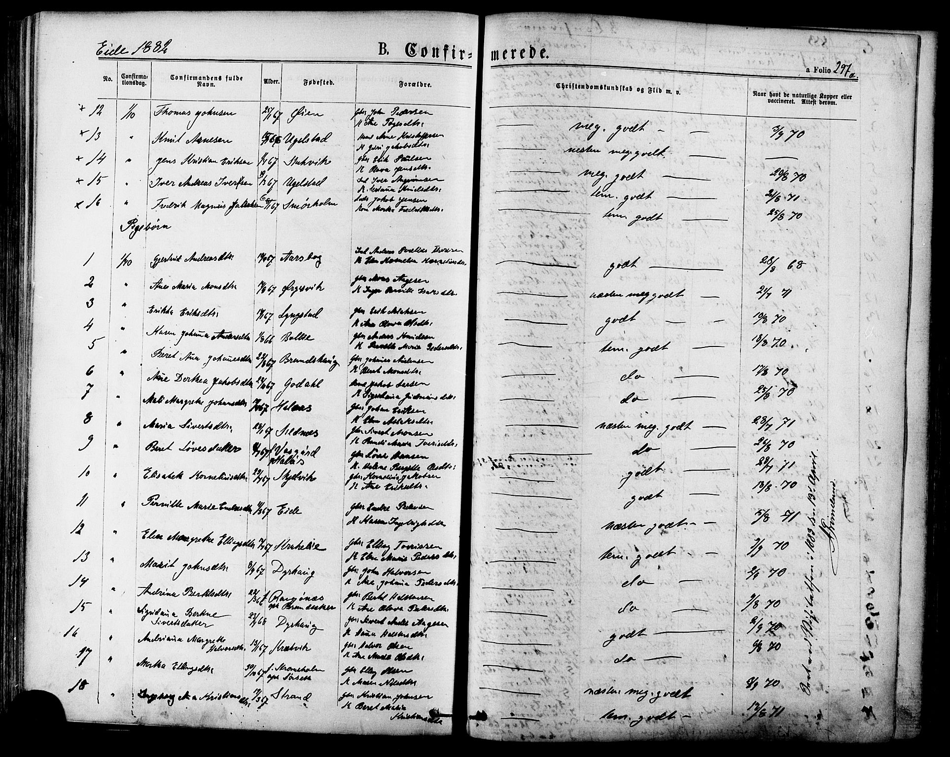 Ministerialprotokoller, klokkerbøker og fødselsregistre - Møre og Romsdal, AV/SAT-A-1454/568/L0806: Parish register (official) no. 568A12 /4, 1878-1884, p. 297