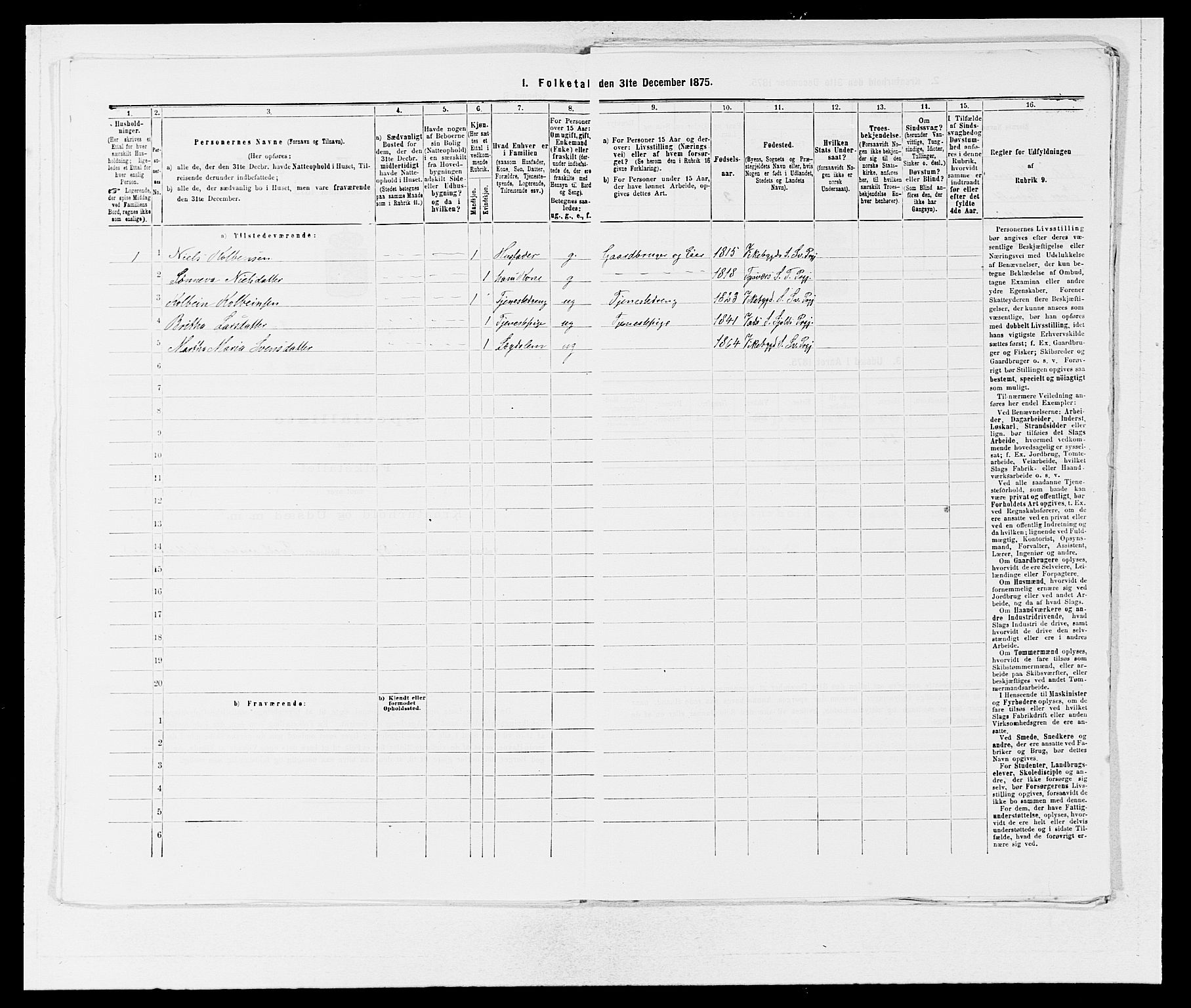 SAB, 1875 census for 1216P Sveio, 1875, p. 297