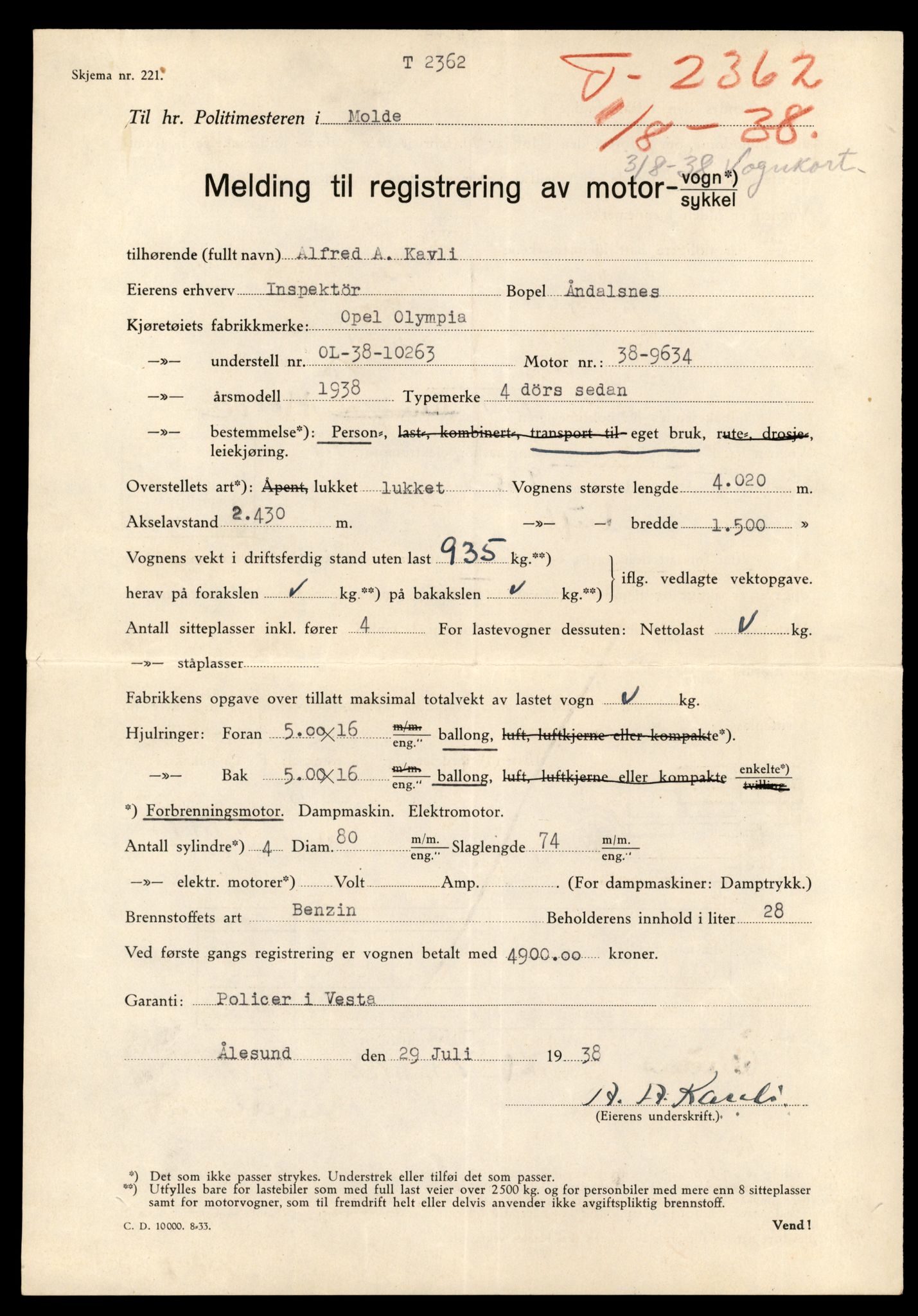 Møre og Romsdal vegkontor - Ålesund trafikkstasjon, AV/SAT-A-4099/F/Fe/L0042: Registreringskort for kjøretøy T 13906 - T 14079, 1927-1998, p. 2838