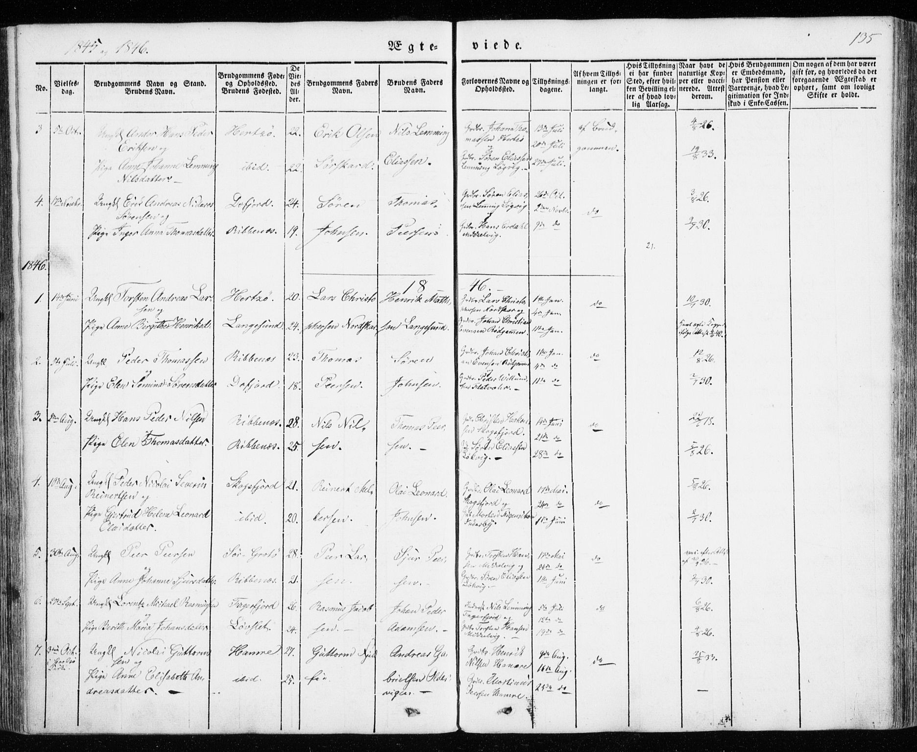 Karlsøy sokneprestembete, SATØ/S-1299/H/Ha/Haa/L0009kirke: Parish register (official) no. 9, 1838-1867, p. 135