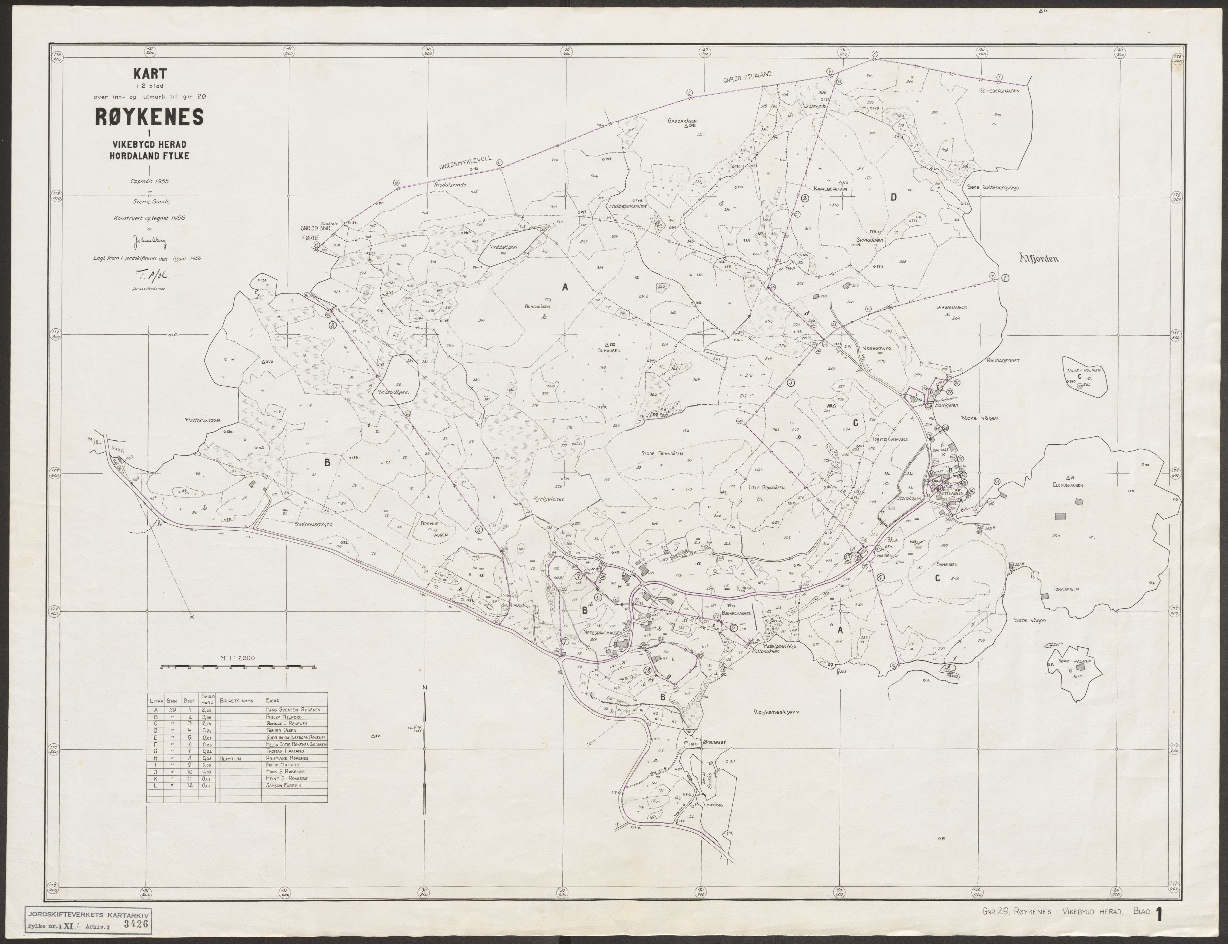 Jordskifteverkets kartarkiv, RA/S-3929/T, 1859-1988, p. 3909